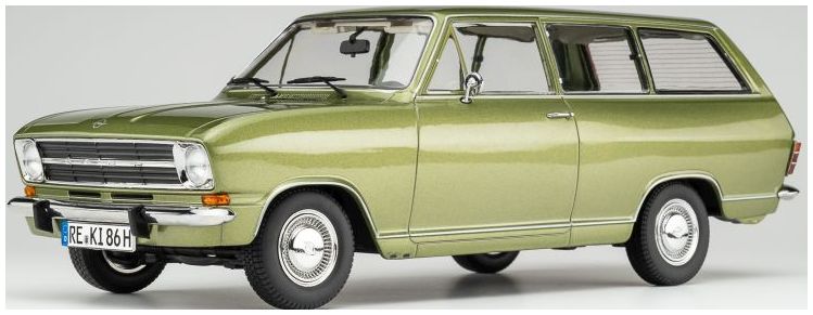 Touring Modelcars 1:18 Scale Diecast - 1972 Opel Kadett B Caravan, Lemon Green Metallic - 18048100
