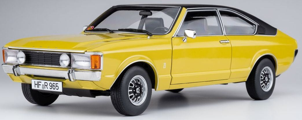 Touring Modelcars 1:18 Scale Diecast - 1975 Ford Granada Coupe Series 2, Daytona Yellow - 18080005
