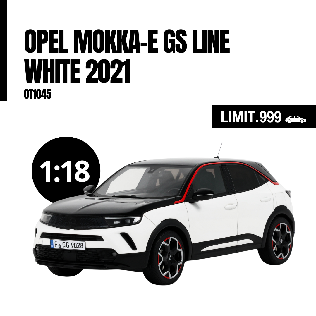 OTTO 1:18 Scale Resin Model Car -  2021 Opel Mokka E GS Line - White/Black - OT1045