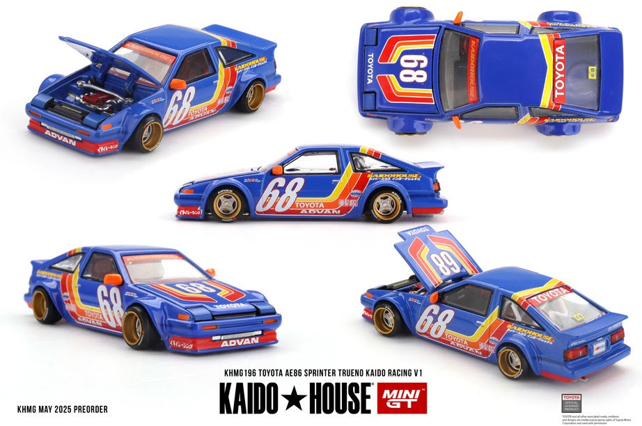 Mini GT 1:64 Kaido House TOYOTA AE86 SPRINTER TRUENO KAIDO RACING V1, Blue - KHMG196