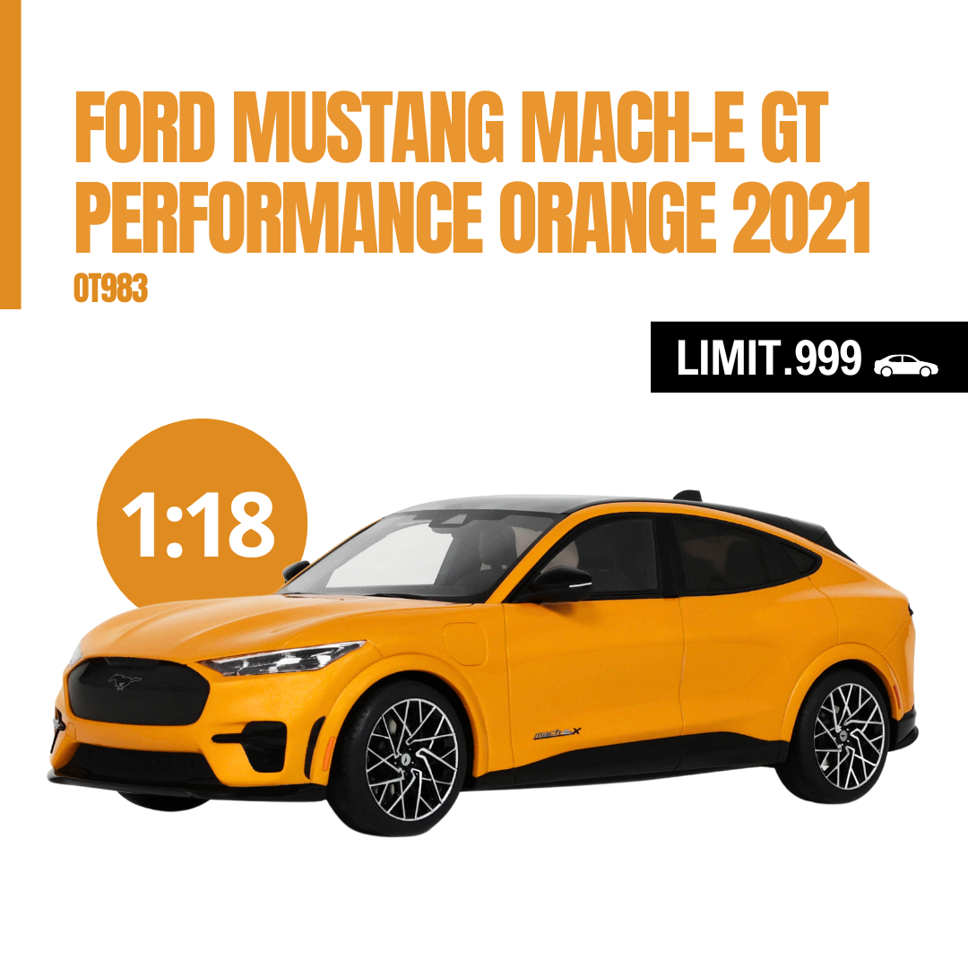 OTTO 1:18 Scale Resin Model Car - 2021 Ford Mustang Mach-E GT, Performance Orange - OT983