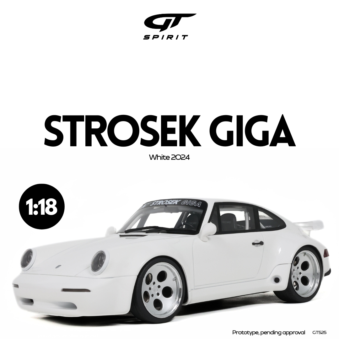 GT Spirit 1:18 Scale Resin, 2024 PORSCHE 911 STROSEK GIGA WHITE, White - GT525