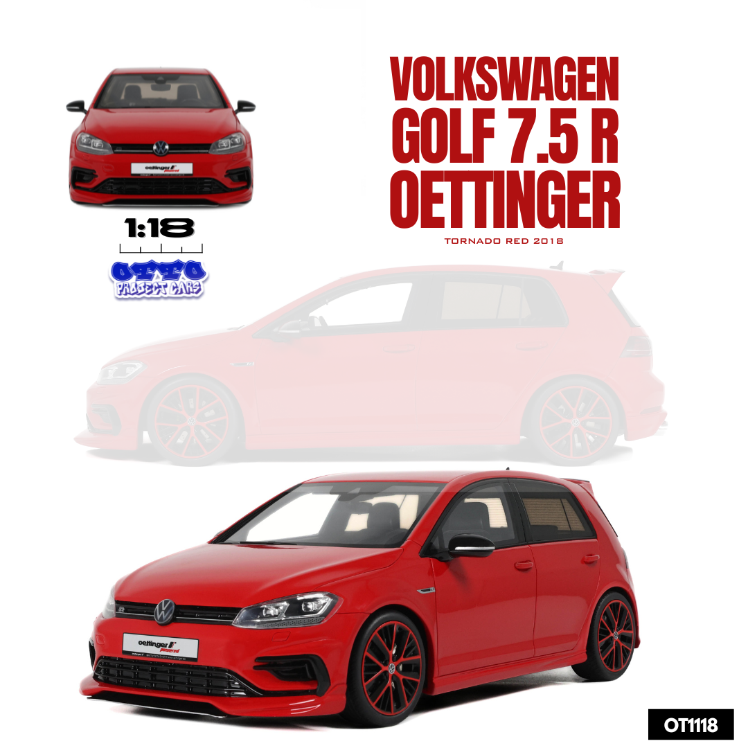 OTTO 1:18 Scale Resin - 2018 Volkswagen VW Golf 7.5R Oettinger, Tornado Red - OT1118