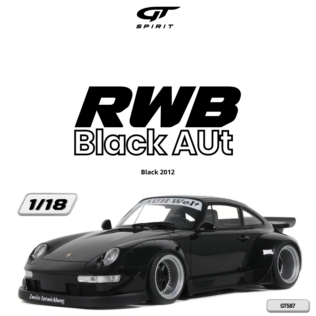 GT Spirit 1:18 Scale Resin, 2012 Porsche 911 RWB AUT, Black - GT587