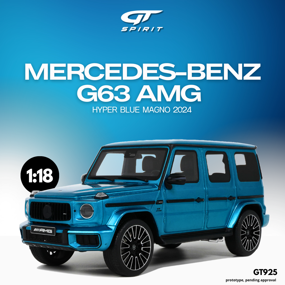 GT Spirit 1:18 Scale Resin, 2024 Mercedes Benz G63 AMG - Hyper Blue Magno - GT925
