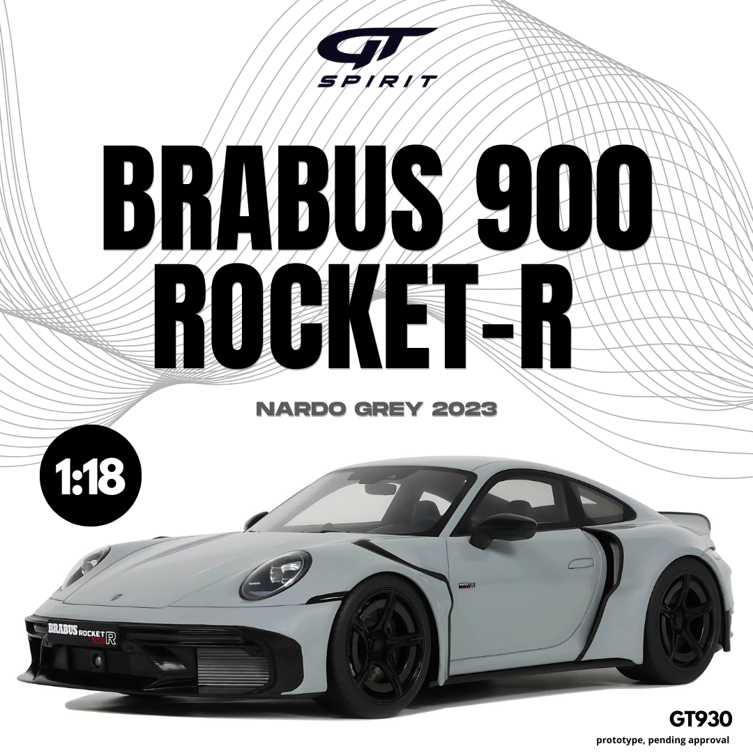 GT Spirit 1:18 Scale Resin, 2023 Brabus 900 Rocket-R - Nardo Grey - GT930