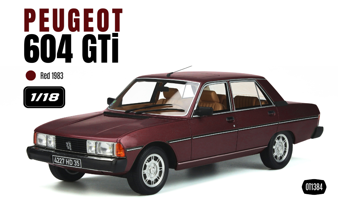 OTTO 1:18 Scale Resin - 1983 PEUGEOT 604 GTI, RED - RESELLER EXCLUSVE - OT1384