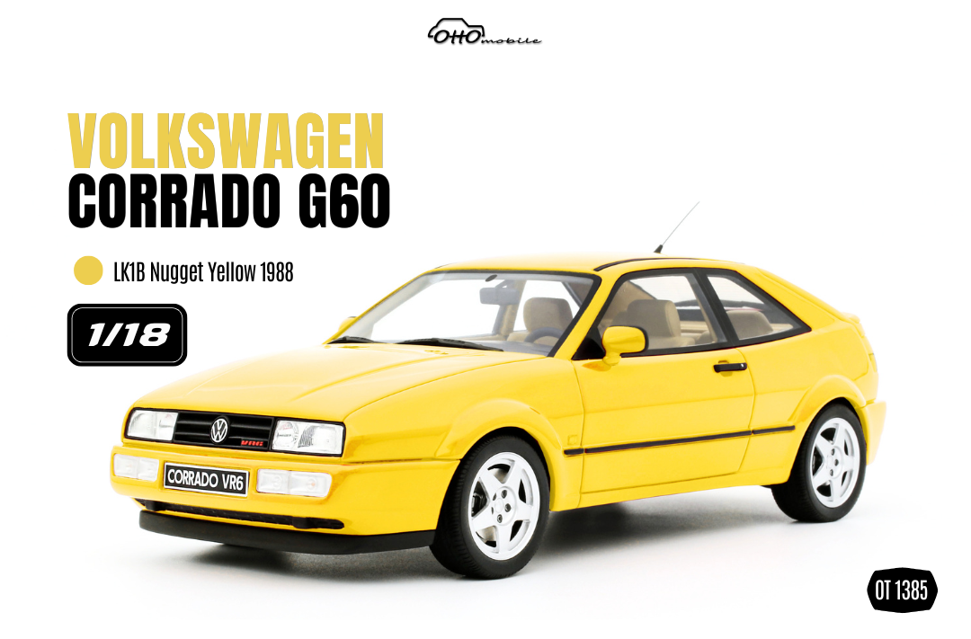 OTTO 1:18 Scale Resin - 1998 Volkswagen Corrado G60 - Yellow Nugget - RESELLER EXCLUSIVE - OT1385