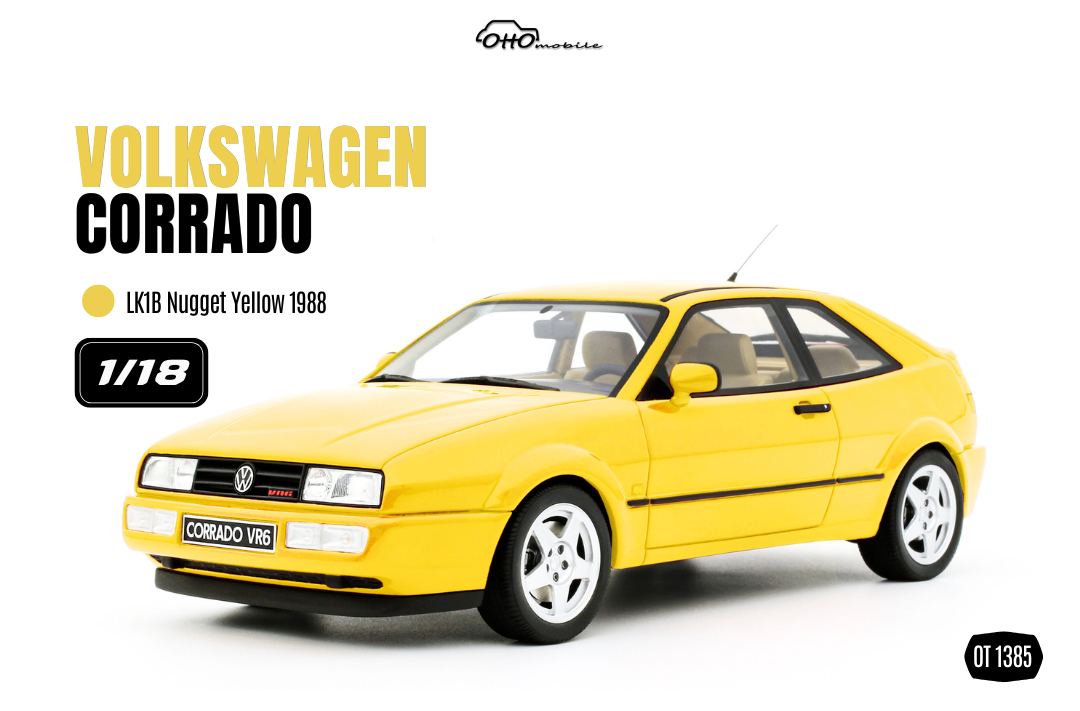 OTTO 1:18 Scale Resin - 1998 Volkswagen Corrado VR6 - Yellow Nugget - RESELLER EXCLUSIVE - OT1385