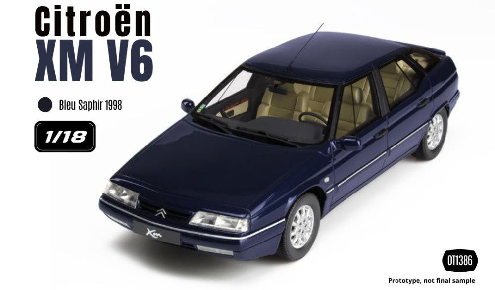 OTTO 1:18 Scale Resin - 1998 CITROËN XM V6, BLEU SAPHIR - OT1386
