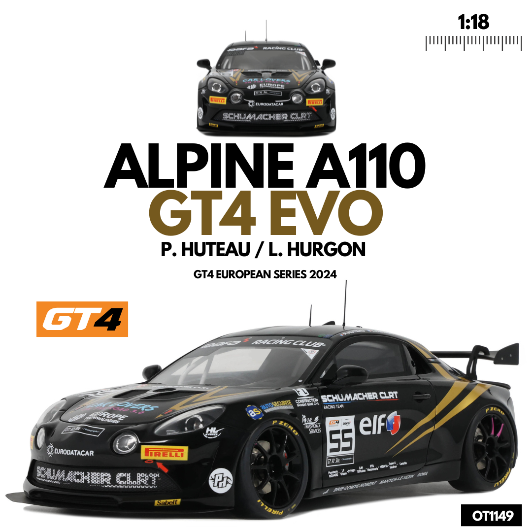 OTTO 1:18 Scale Resin - Alpine A110 GT4 EVO, GT4 European Series 2024, Huteau/Hurgon - OT1149