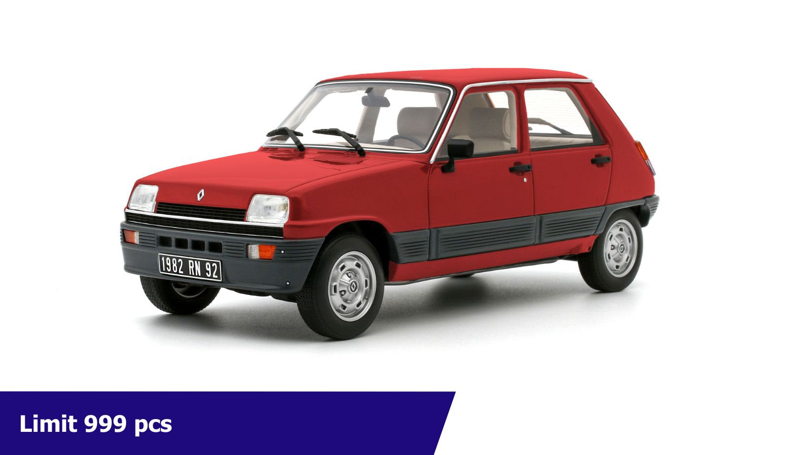 OTTO 1:18 Scale Resin Model Car - 1984 RENAULT 5 GTL, RED - (OT1147) DEALER EXCLUSIVE