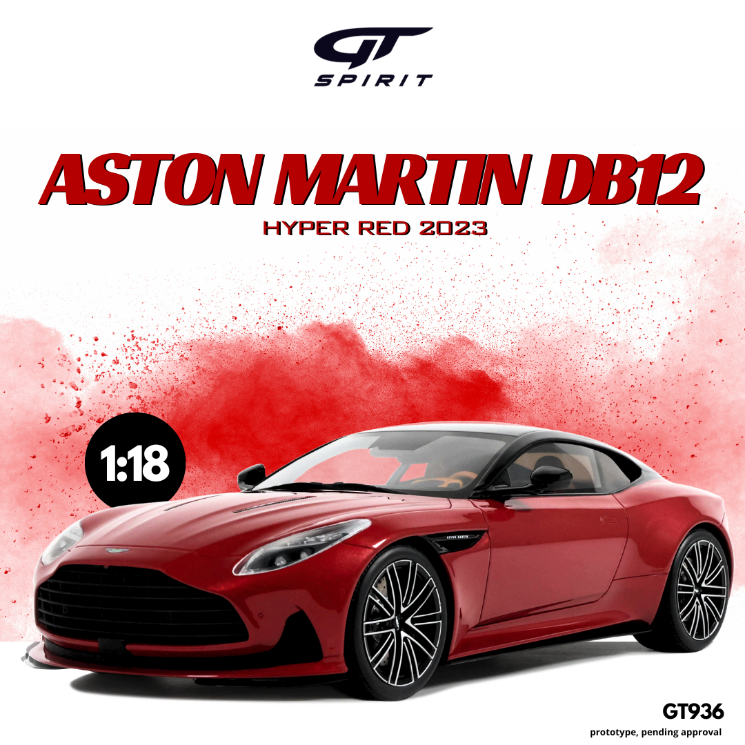 GT Spirit 1:18 Scale Resin, 2023 Aston Martin DB12 - Hyper Red - GT936