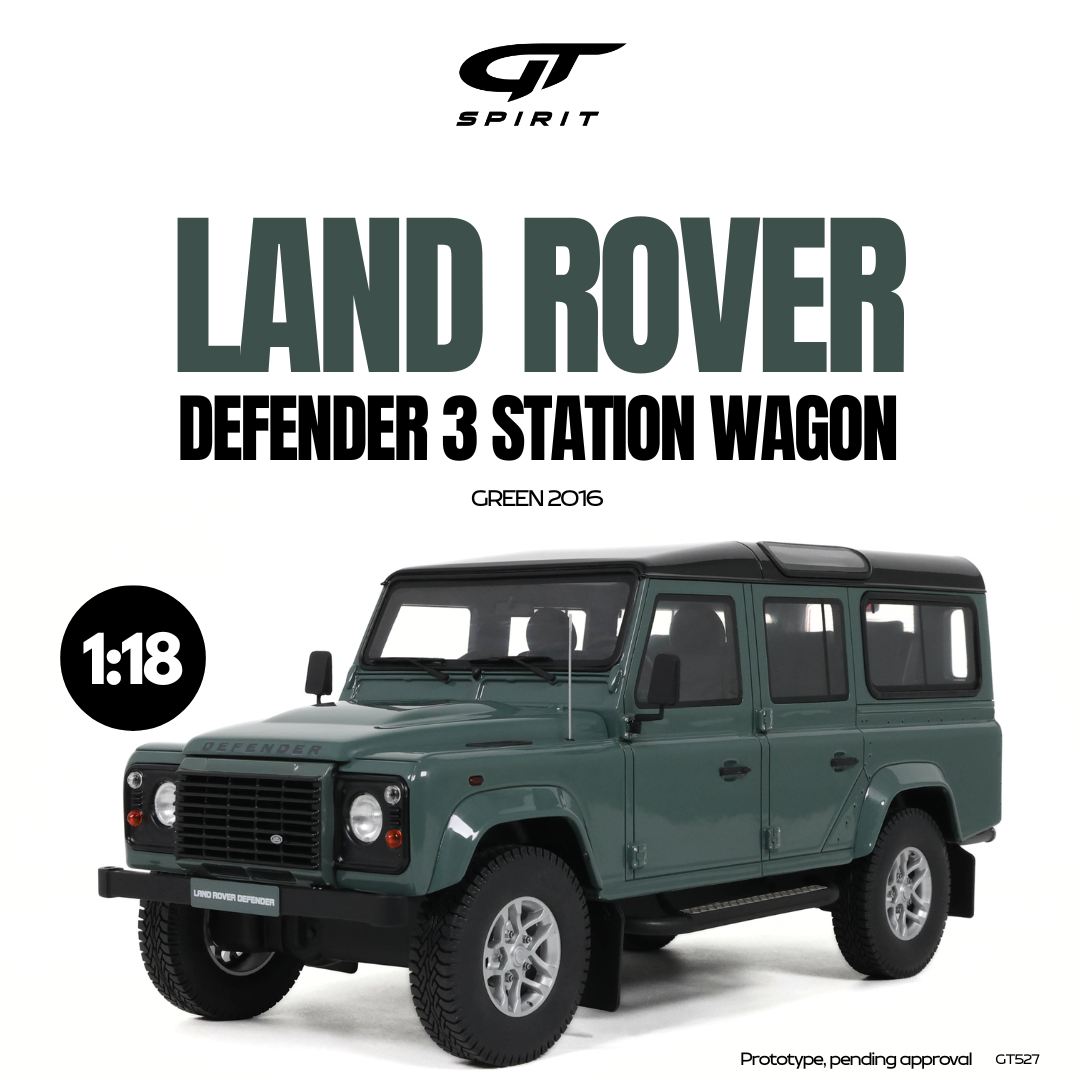 GT Spirit 1:18 Scale Resin, 2016 LAND ROVER DEFENDER 3 STATION WAGON, GREEN - GT527