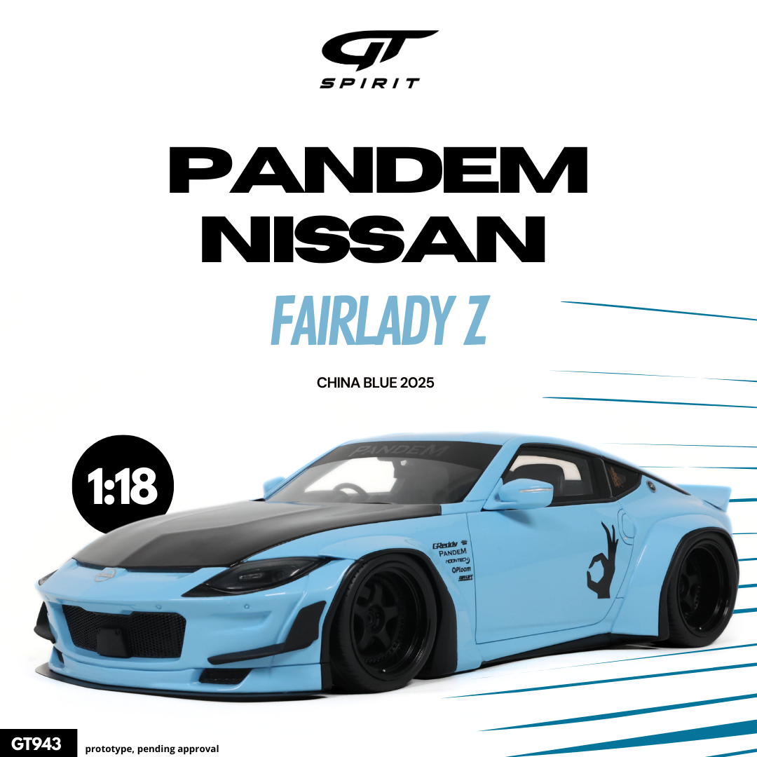 GT Spirit 1:18 Scale Resin, 2025 Pandem Nissan Fairlady Z, China Blue - GT943