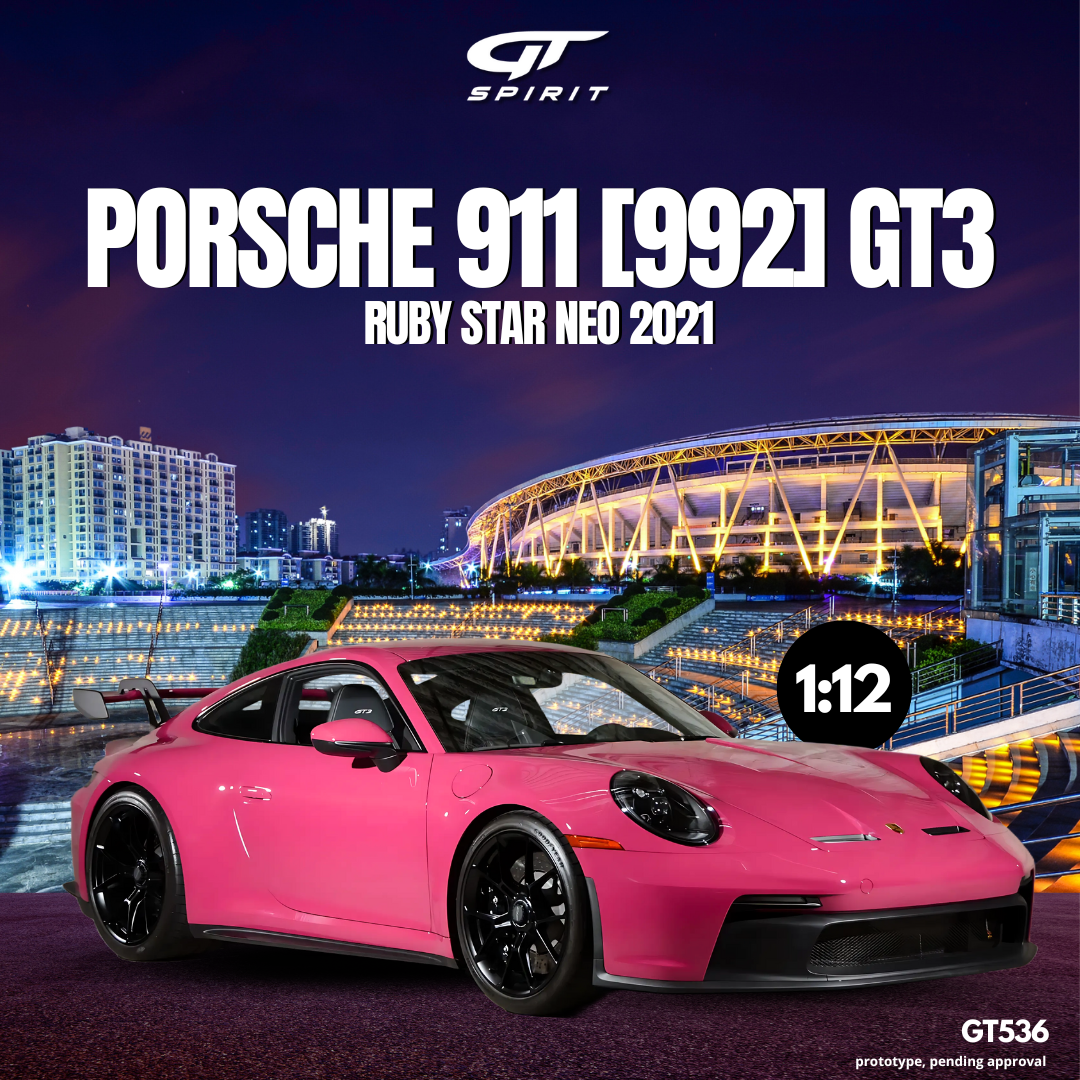 GT Spirit 1:12 Scale Resin Model - 2021 Porsche 911 (992) GT3, Ruby Star Neo - GT536