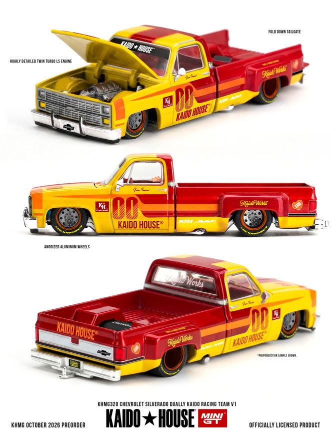 Mini GT 1:64 Kaido House - CHEVROLET SILVERADO DUALLY KAIDO RACING TEAM V1 - KHMG320