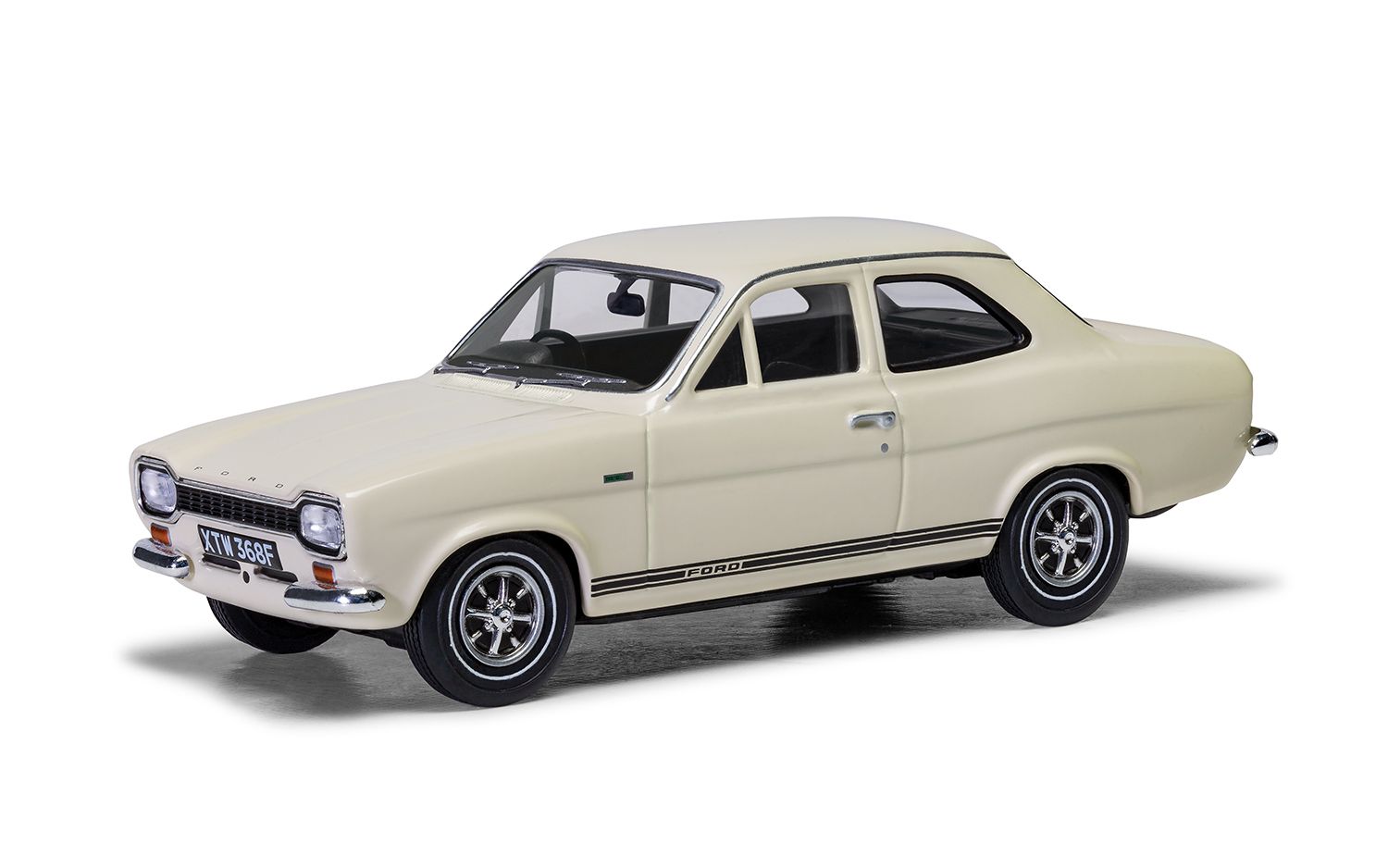 Corgi Vanguards 1:43 SCALE Ford Escort MkI Twin Cam, Ermine White (Ford Press Car)
