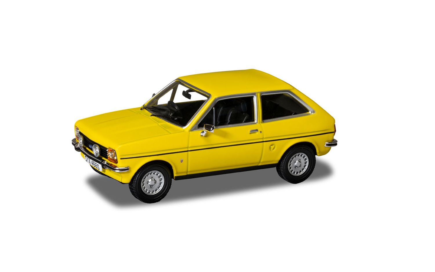 Corgi 1:43 Diecast Model - Ford Fiesta Mk 1, 1.1 Ghia, Signal Yellow - VA12513