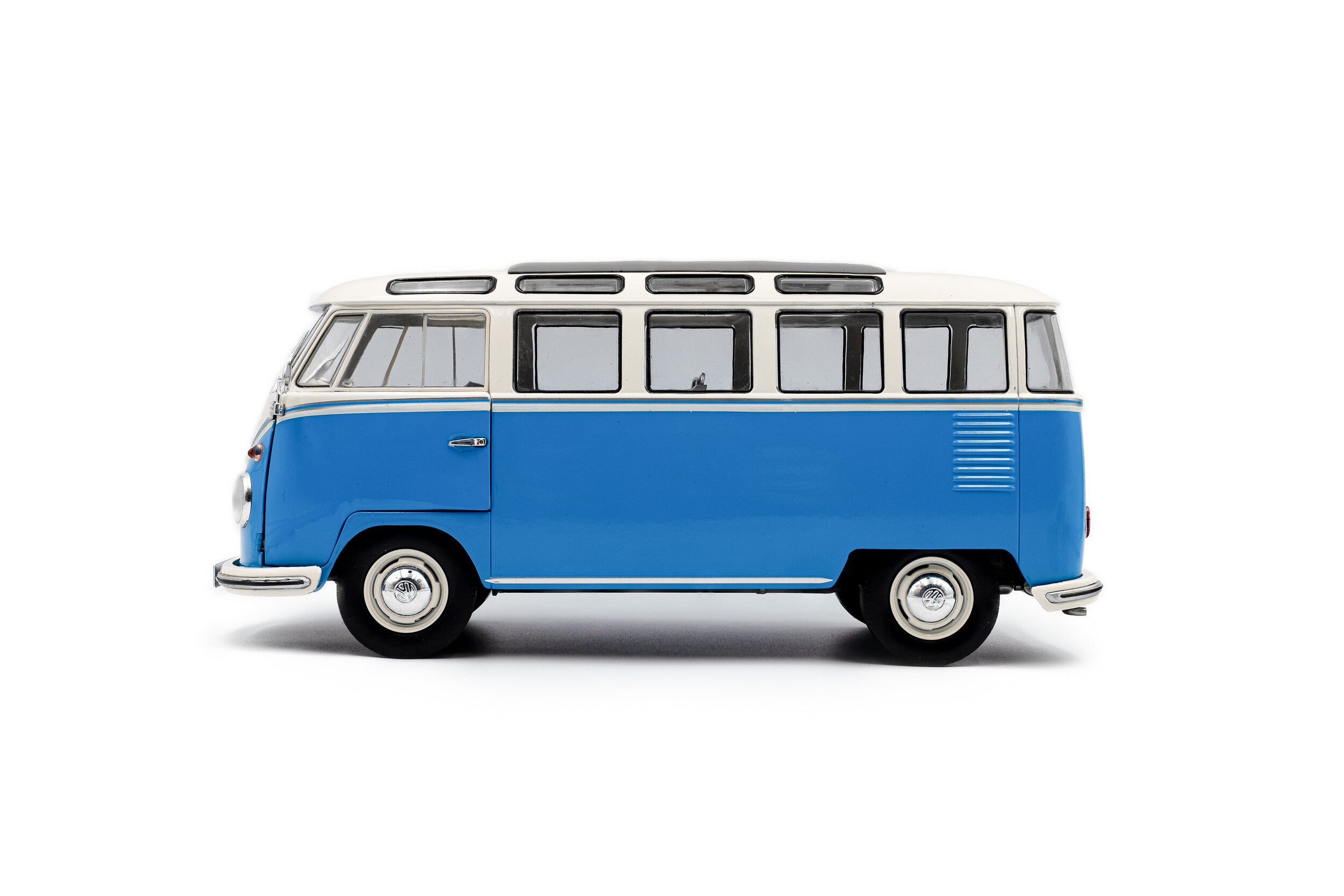 Solido 1:18 Diecast - VW Volkswagen T1 Samba, Blue/White - S1813401