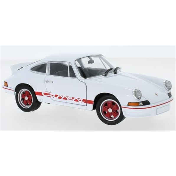 WELLY 1:24 Scale Diecast Model Car - 1973 Porsche 911 Carrera RS 2.7, White/Red