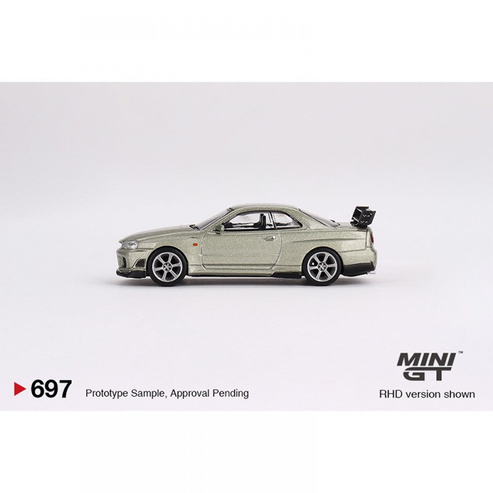 Mini GT 1:64 Diecast - Nissan Skyline GT-R (R34) Tommykaira R-z, Millenium Jade - 697-R