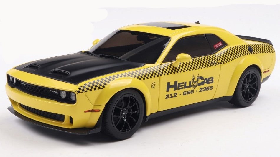 SOLIDO 1:18 Scale Diecast Model Car - 2023 DODGE CHALLENGER SRT HELLCAT REDEYE WIDEBODY NYC HELLCAB  - Yellow/Black - S1805716