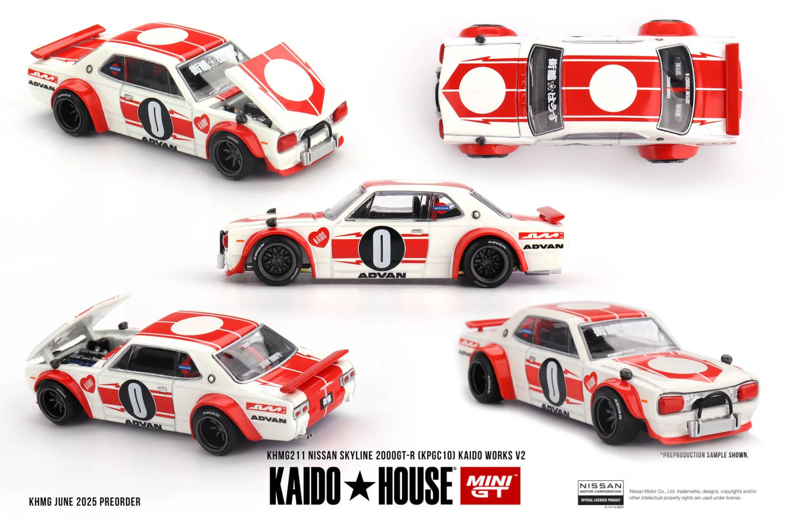 Mini GT 1:64 Kaido House - Nissan Skyline 2000GT-R (KPGC10) Kaido Works V2 - KHMG211