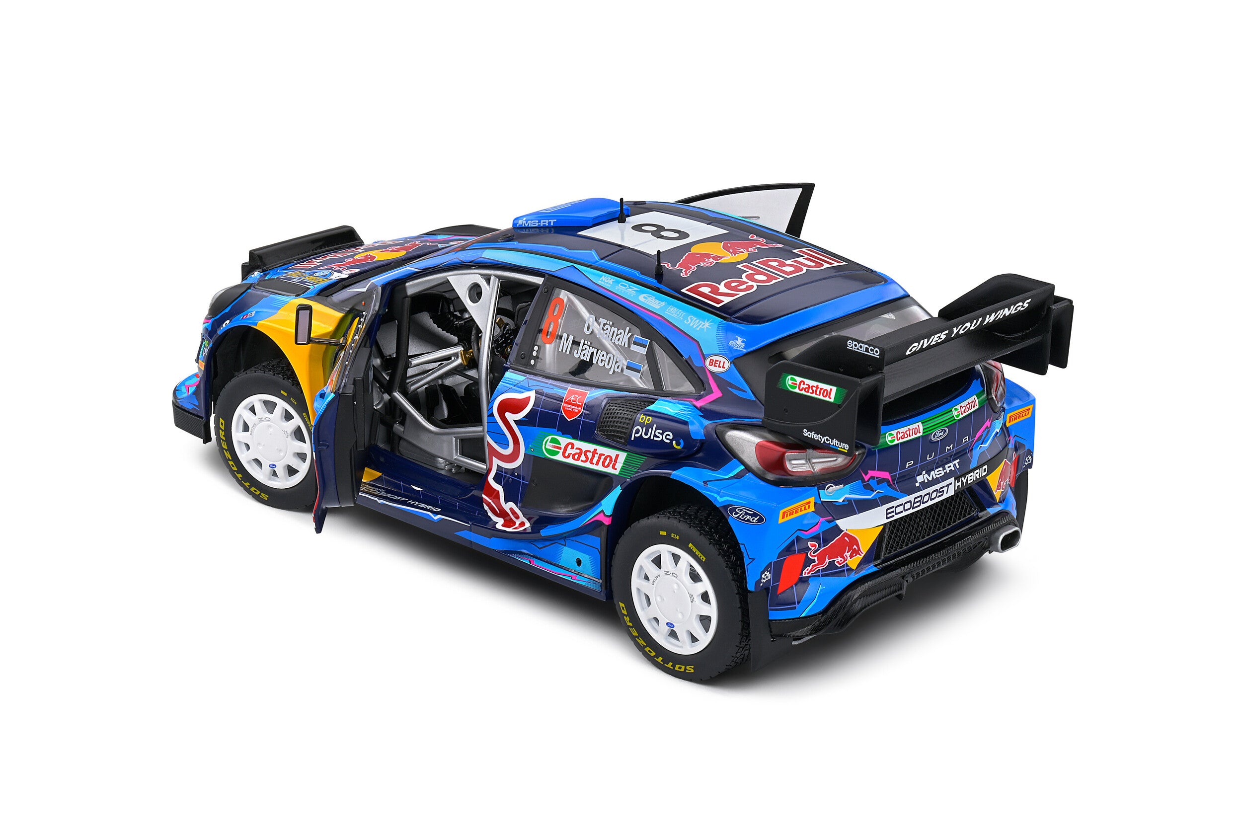 SOLIDO 1:18 Scale Ford Puma Rally1 Hybrid Blue #8 Tanak Rally Suede 2023 - 1809503