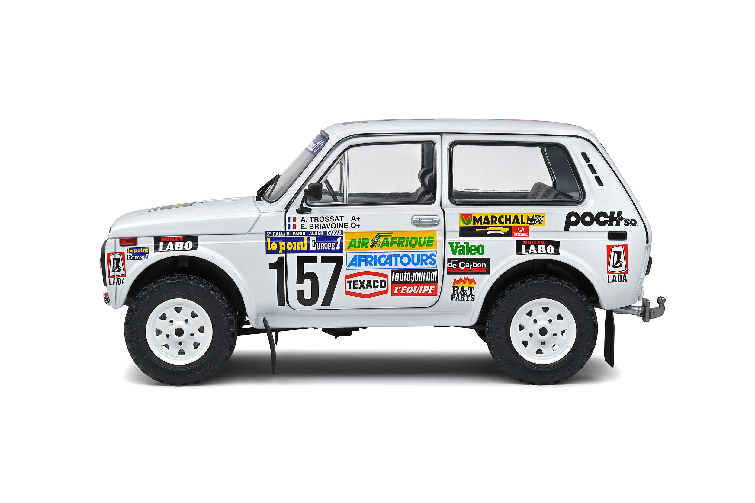 SOLIDO 1:18 Scale Diecast Model, Lada Niva 1983 Paris Dakar No.157 - 1807303