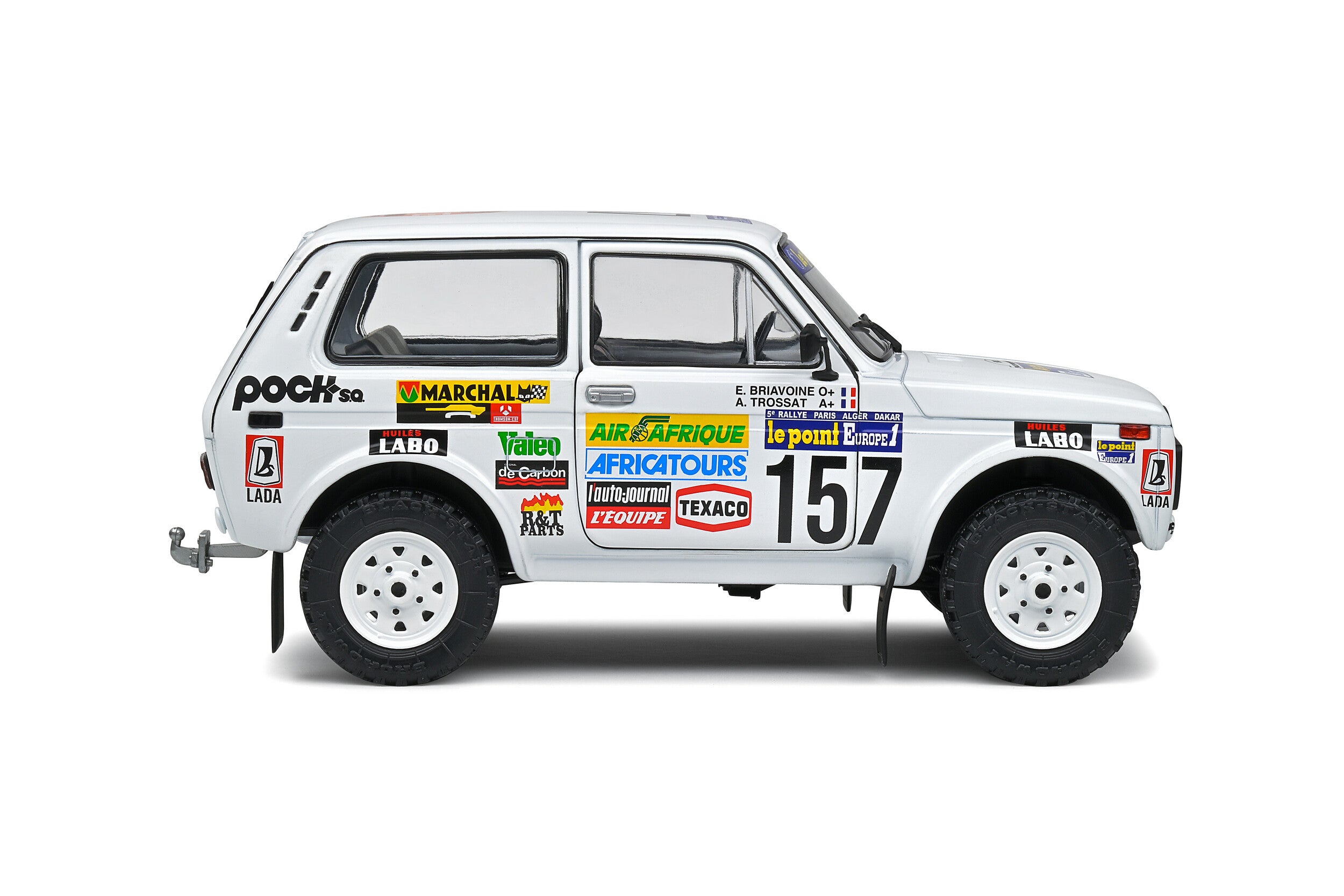 SOLIDO 1:18 Scale Diecast Model, Lada Niva 1983 Paris Dakar No.157 - 1807303