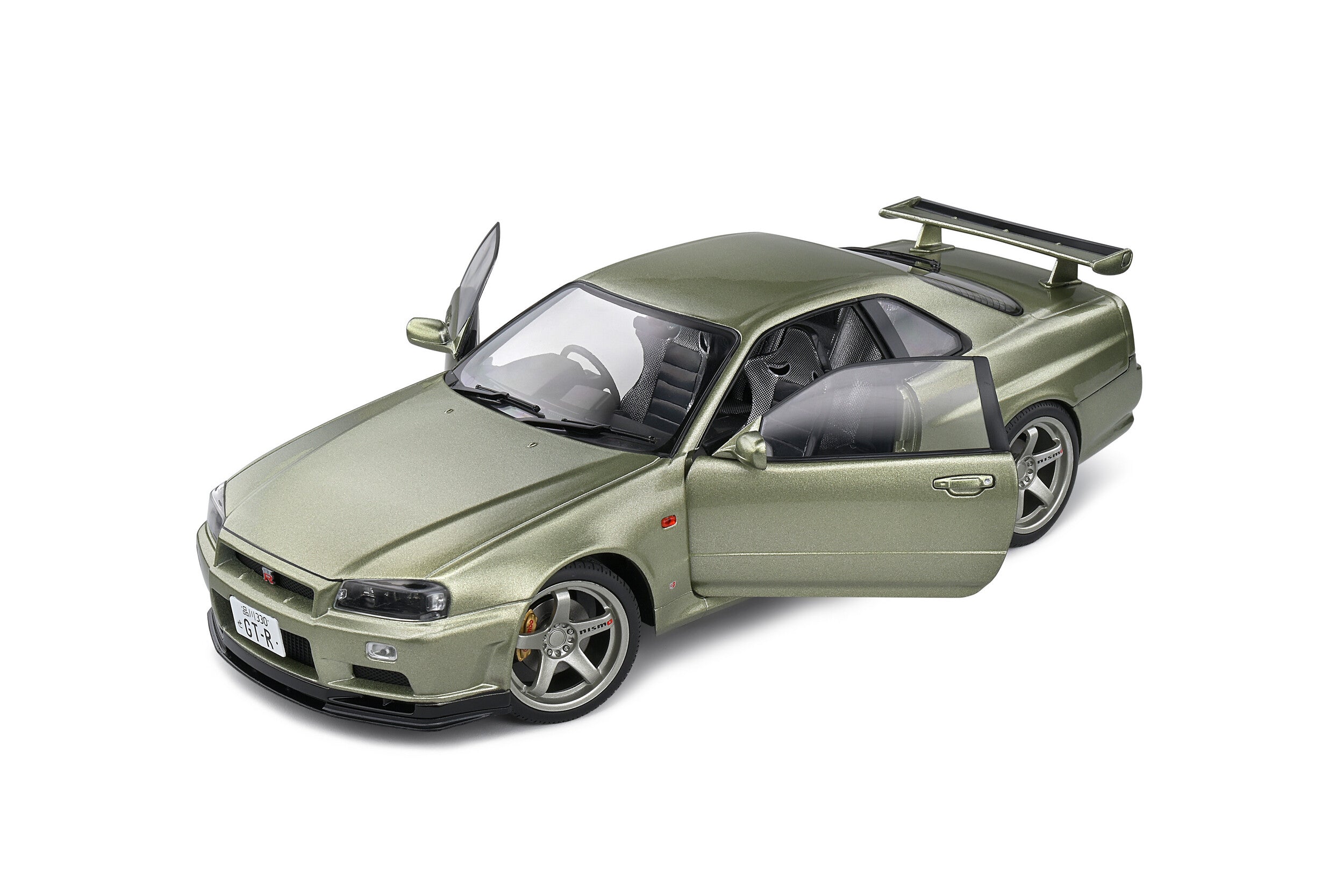 SOLIDO 1:18 Scale Diecast Model Car, Nissan Skyline GT-R (R34) in Metallic Green