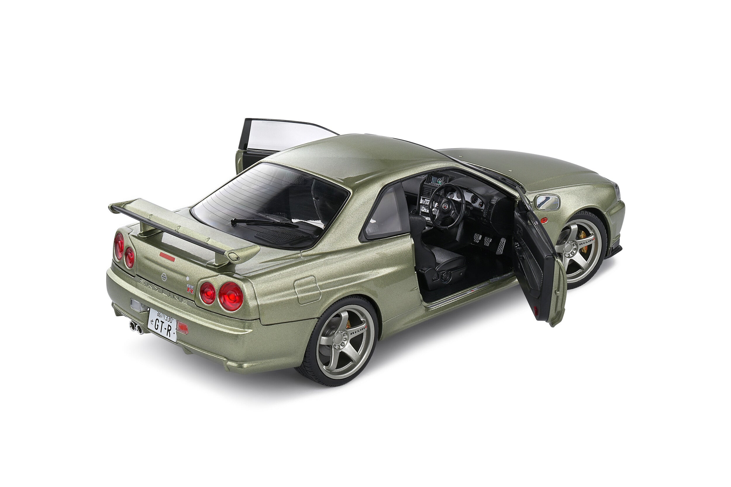 SOLIDO 1:18 Scale Diecast Model Car, Nissan Skyline GT-R (R34) in Metallic Green