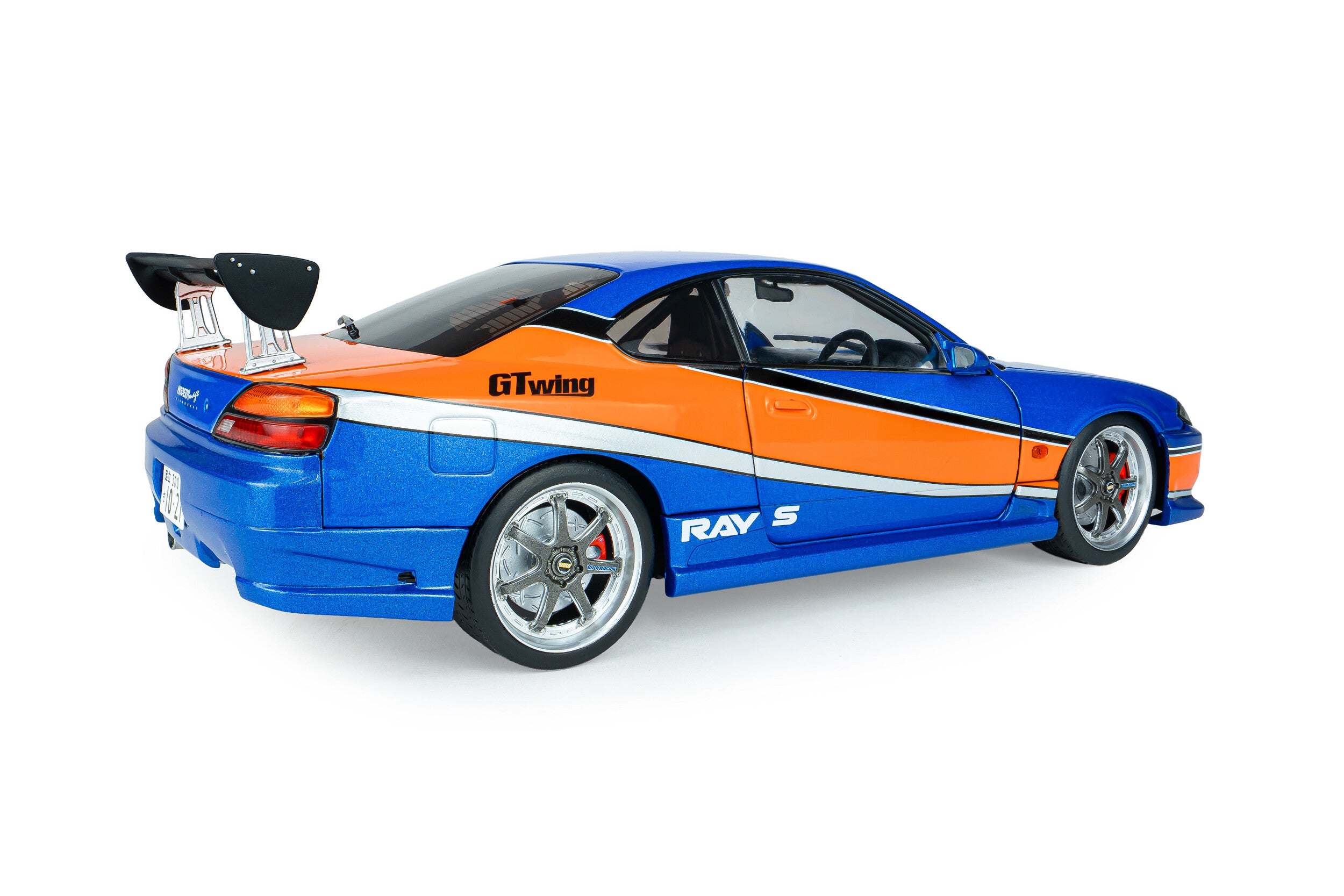 Solido Diecast - 1:18 HAN'S NISSAN SILVIA (S15) SPEC-S MONA LISA 1999 - FAST & FURIOUS III TOKYO DRIFT - BLUE/ORANGE - S1812205A