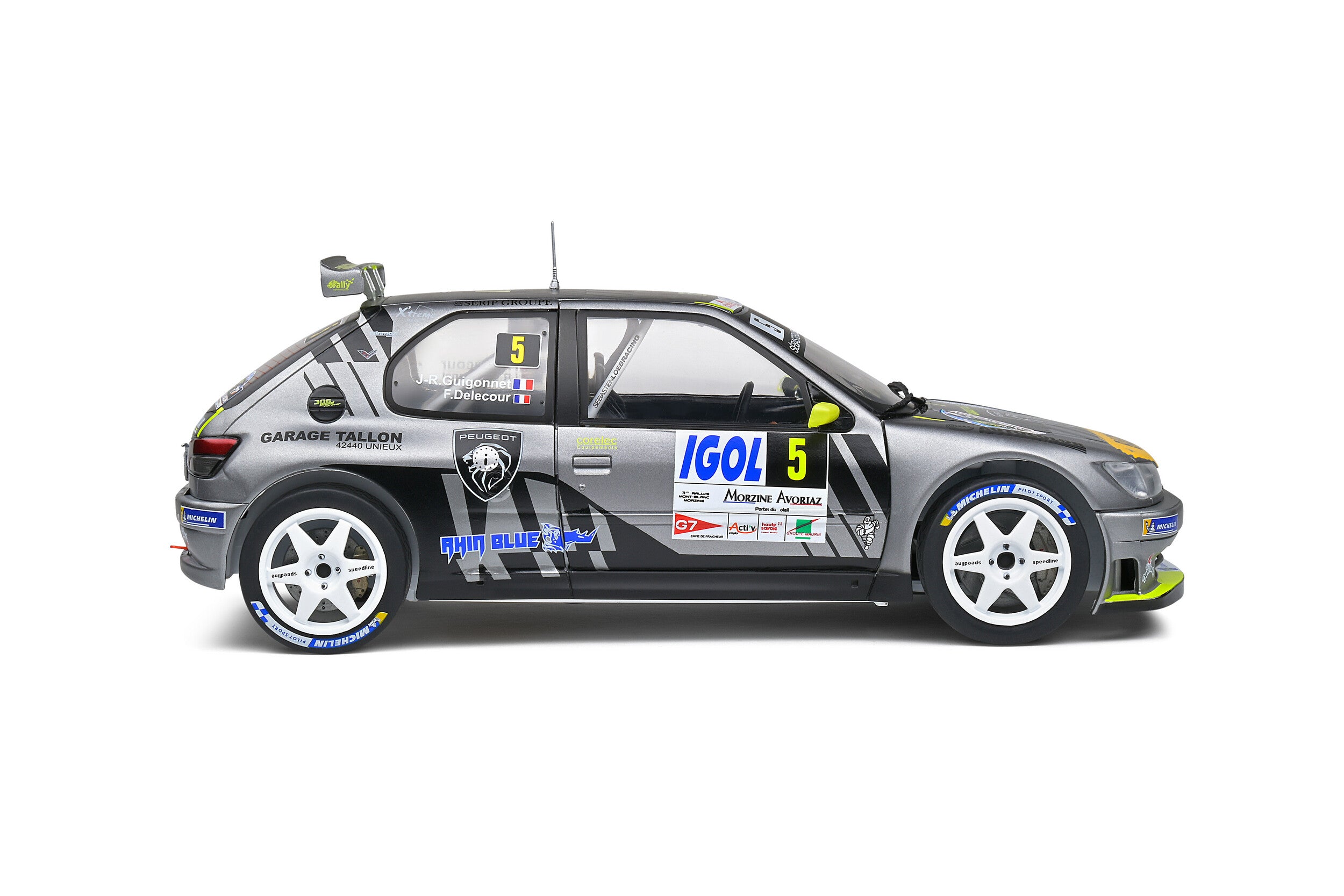 SOLIDO 1:18 Scale Diecast - Peugeot 306 Maxi #5 Rally Mont Blanc 2021 Delecour