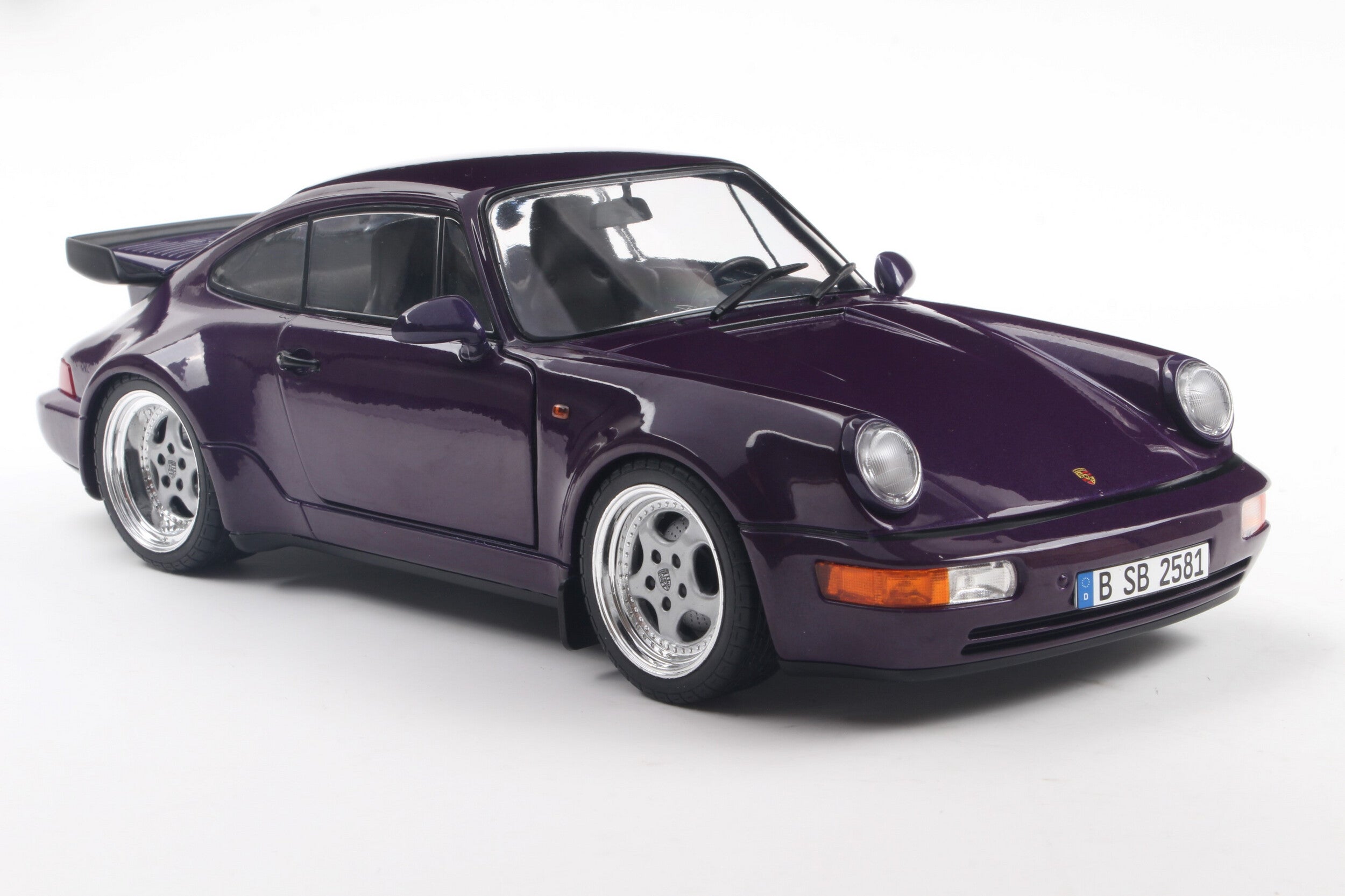 SOLIDO 1:18 Scale - 1990 Porsche 911 (964) Turbo , Violet Blue Metallic - S1803412
