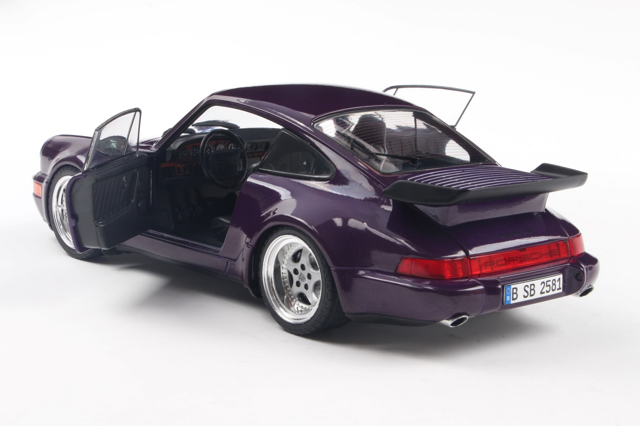 SOLIDO 1:18 Scale - 1990 Porsche 911 (964) Turbo , Violet Blue Metallic - S1803412