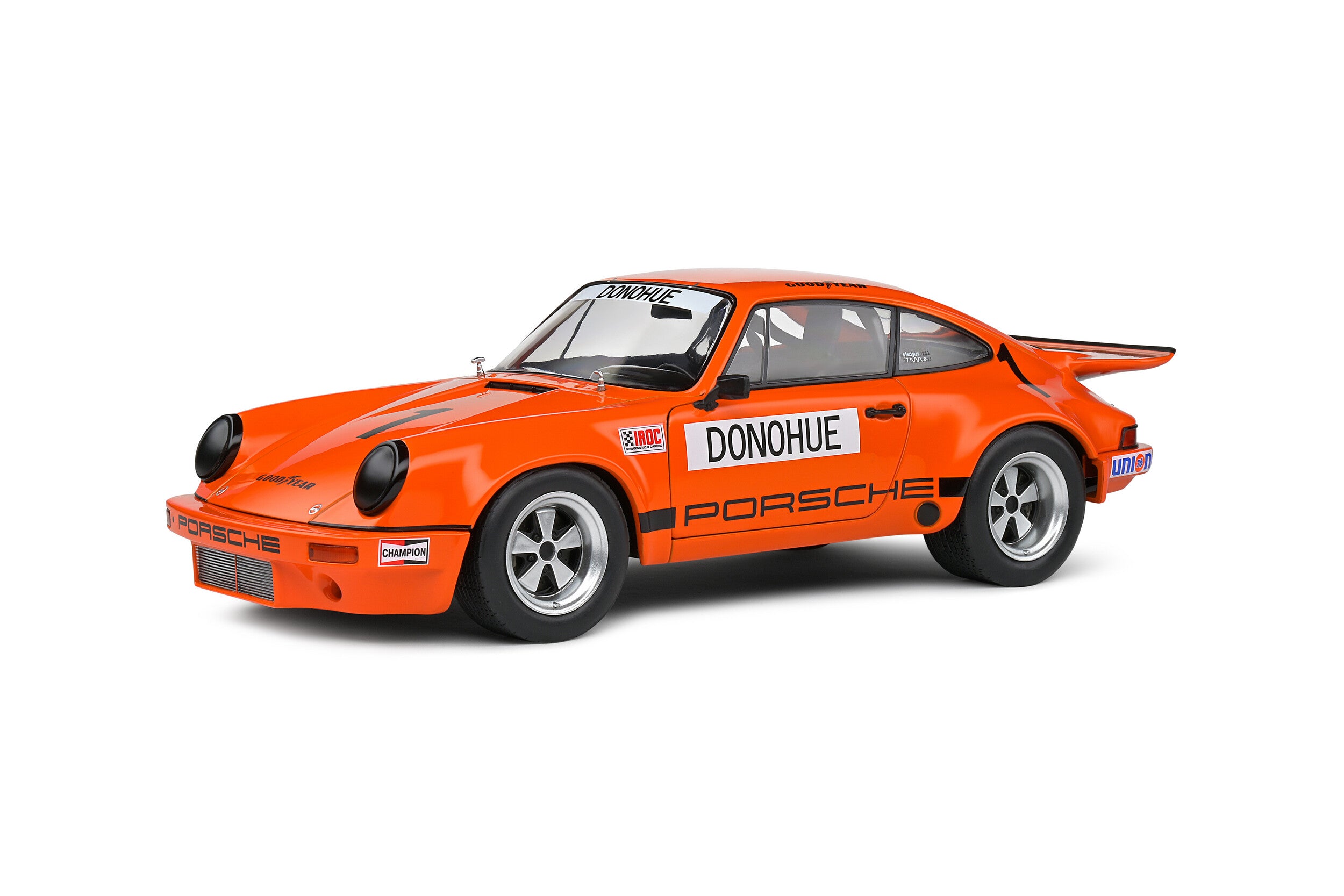 SOLIDO 1:18 Scale Diecast, Porsche 911 IROC 1974 Daytona - Follmer #1, Orange - S1810701