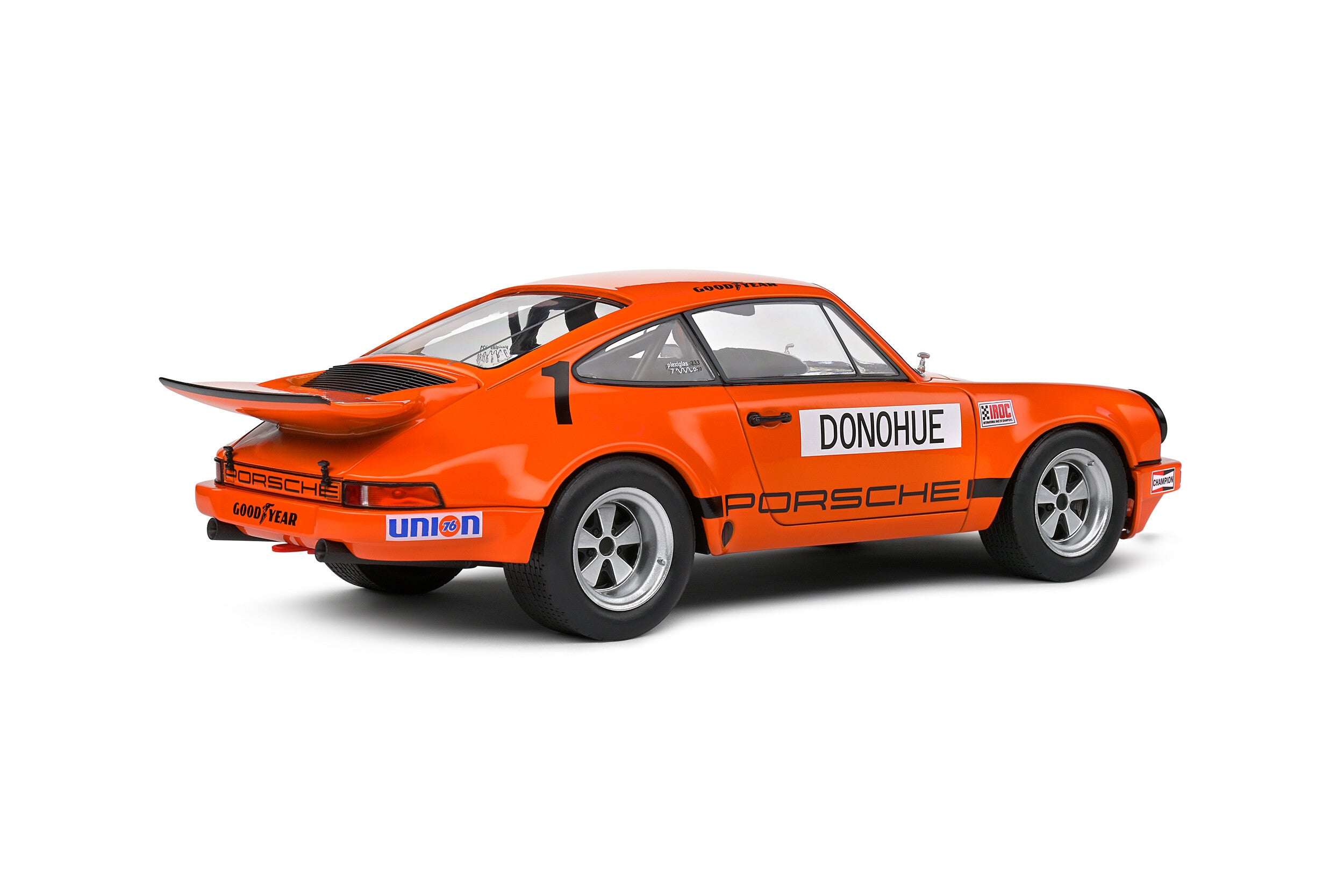 SOLIDO 1:18 Scale Diecast, Porsche 911 IROC 1974 Daytona - Follmer #1, Orange - S1810701