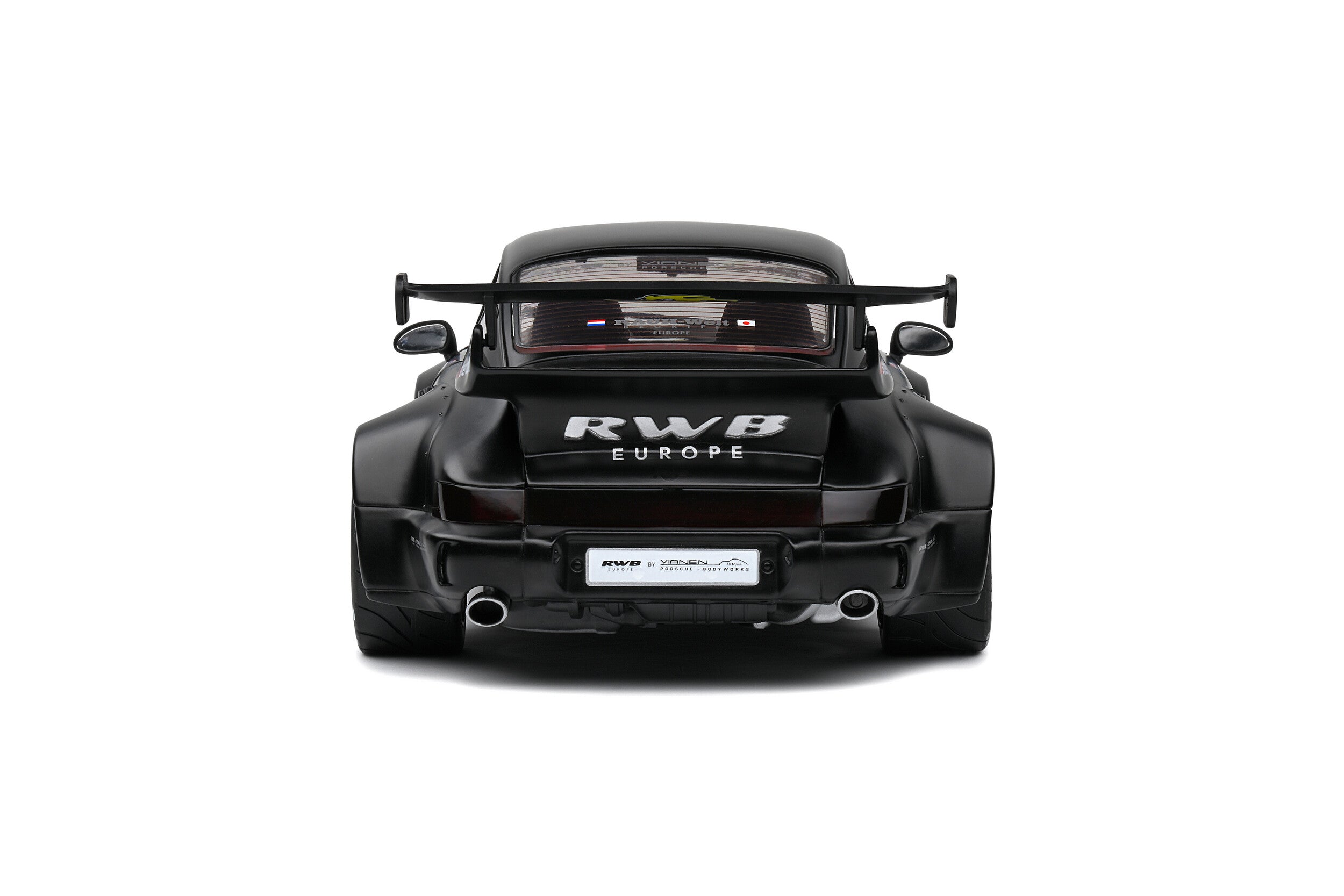 SOLIDO 1:18 Scale Diecast Model, Porsche 911 (964) RWB Bodykit Darth Vader Black 2016 - 1807508