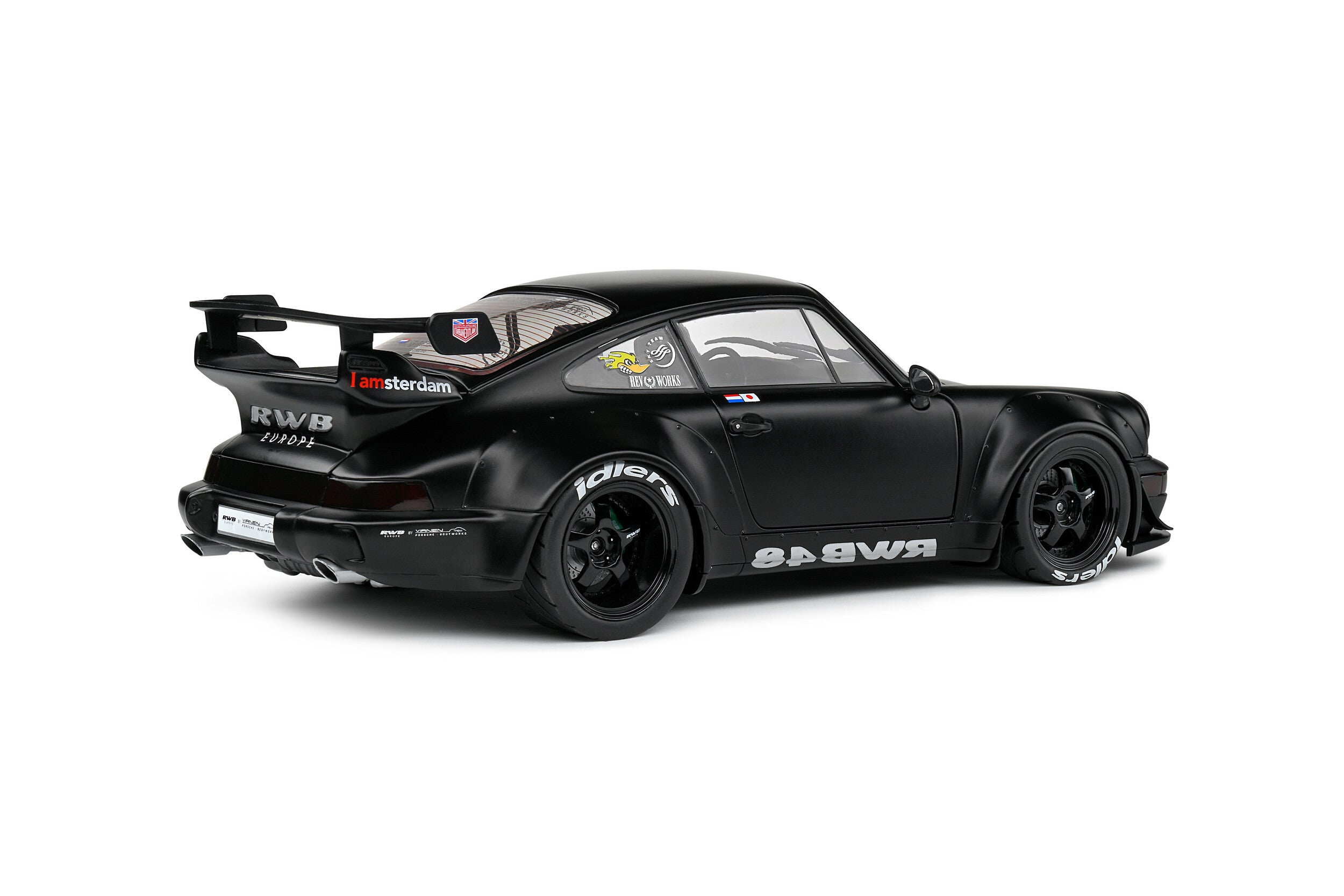 SOLIDO 1:18 Scale Diecast Model, Porsche 911 (964) RWB Bodykit Darth Vader Black 2016 - 1807508