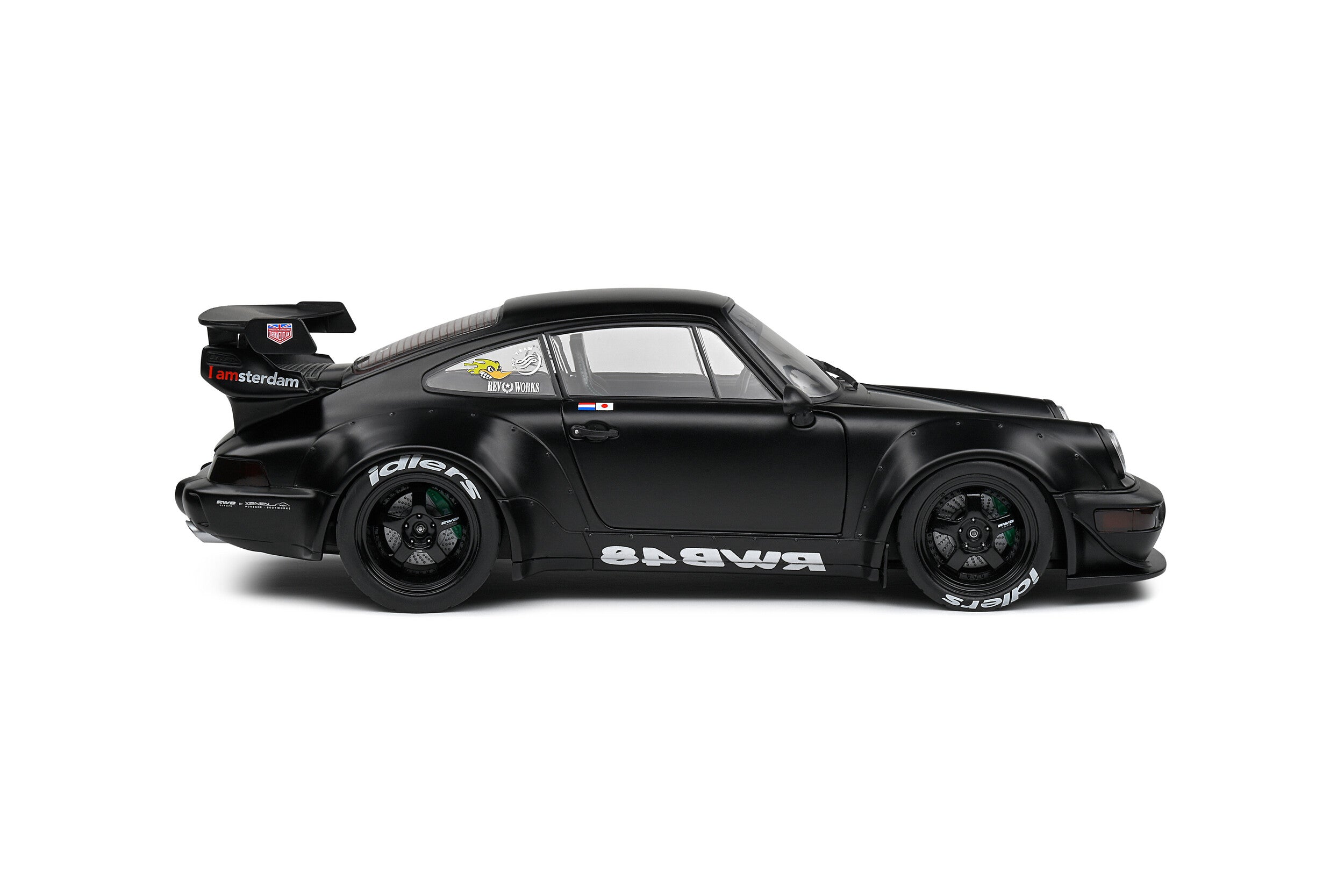 SOLIDO 1:18 Scale Diecast Model, Porsche 911 (964) RWB Bodykit Darth Vader Black 2016 - 1807508