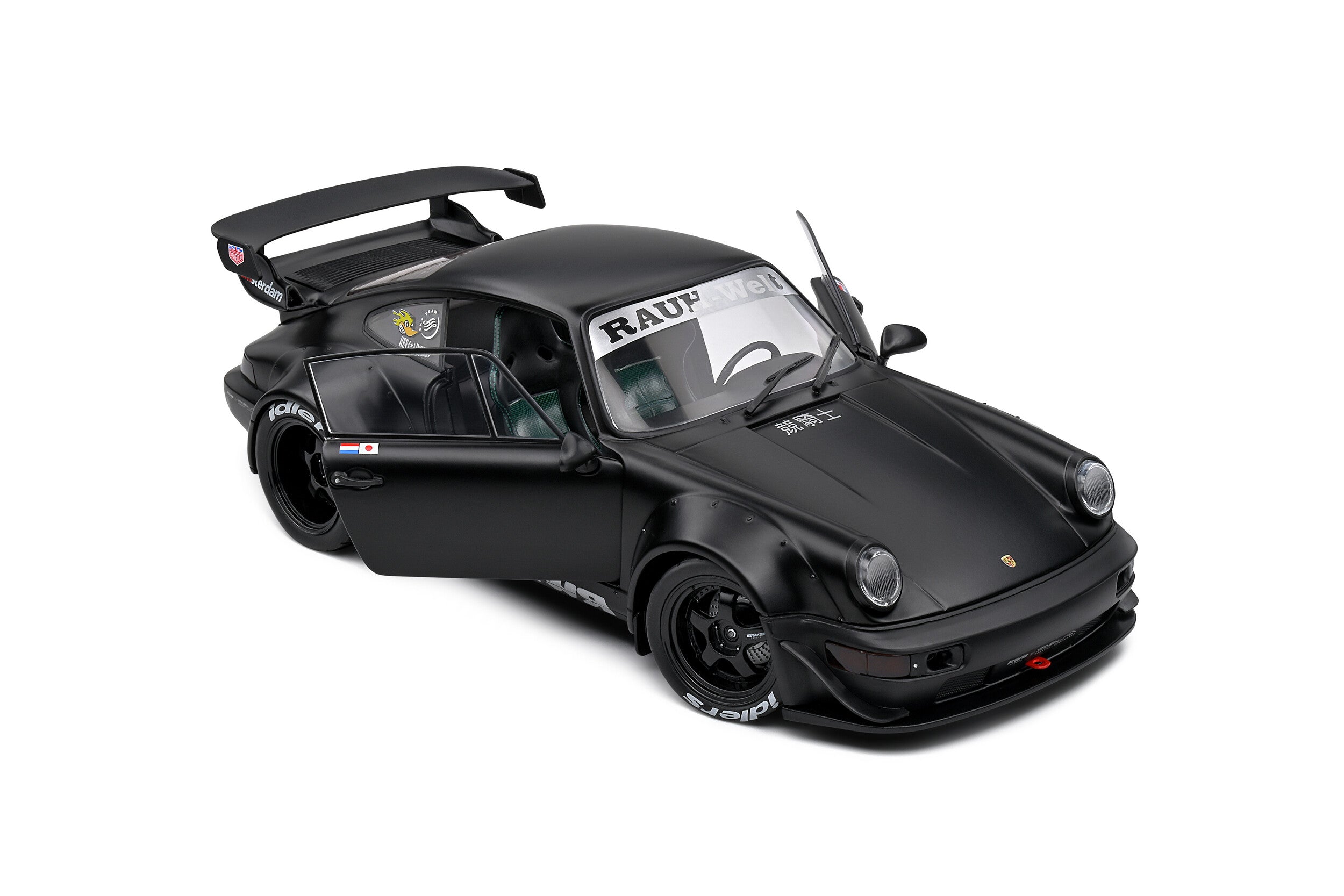 SOLIDO 1:18 Scale Diecast Model, Porsche 911 (964) RWB Bodykit Darth Vader Black 2016 - 1807508