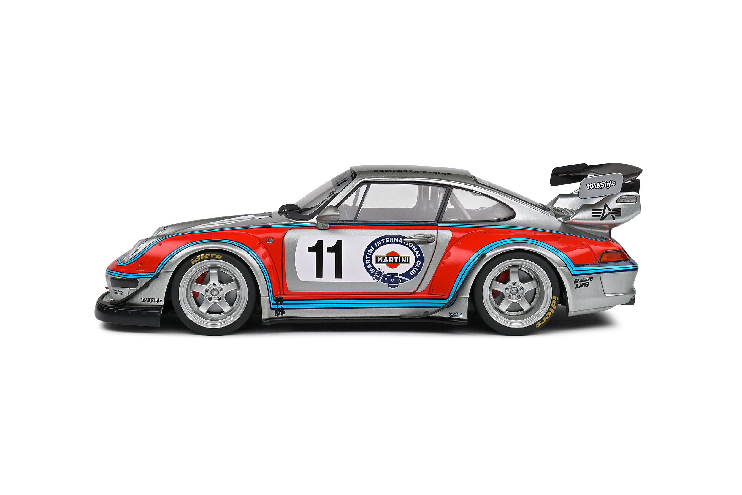 SOLIDO 1:18, 2020 Porsche 911 (964) RWB Bodykit Martini - Grey / Silver