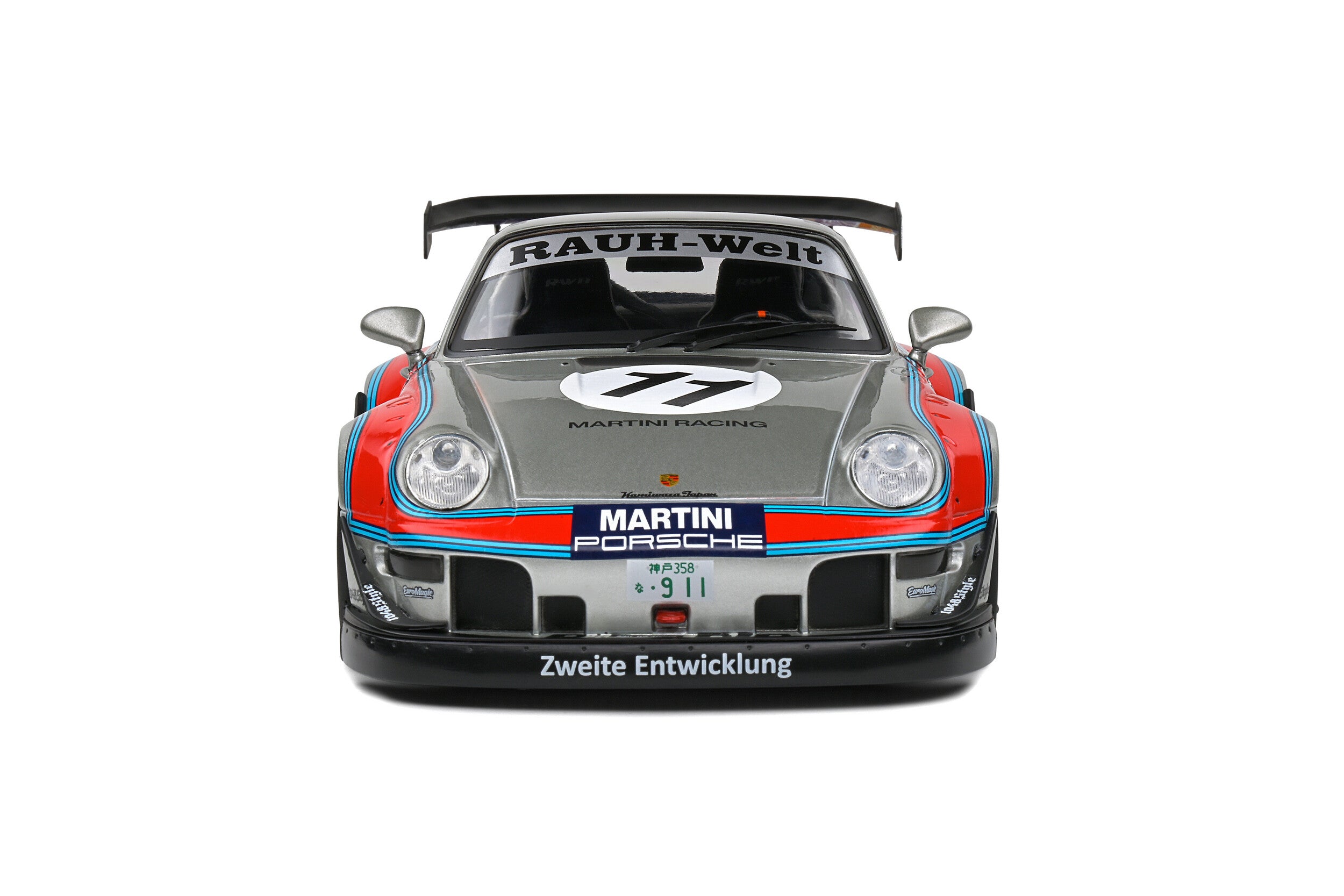 SOLIDO 1:18, 2020 Porsche 911 (964) RWB Bodykit Martini - Grey / Silver