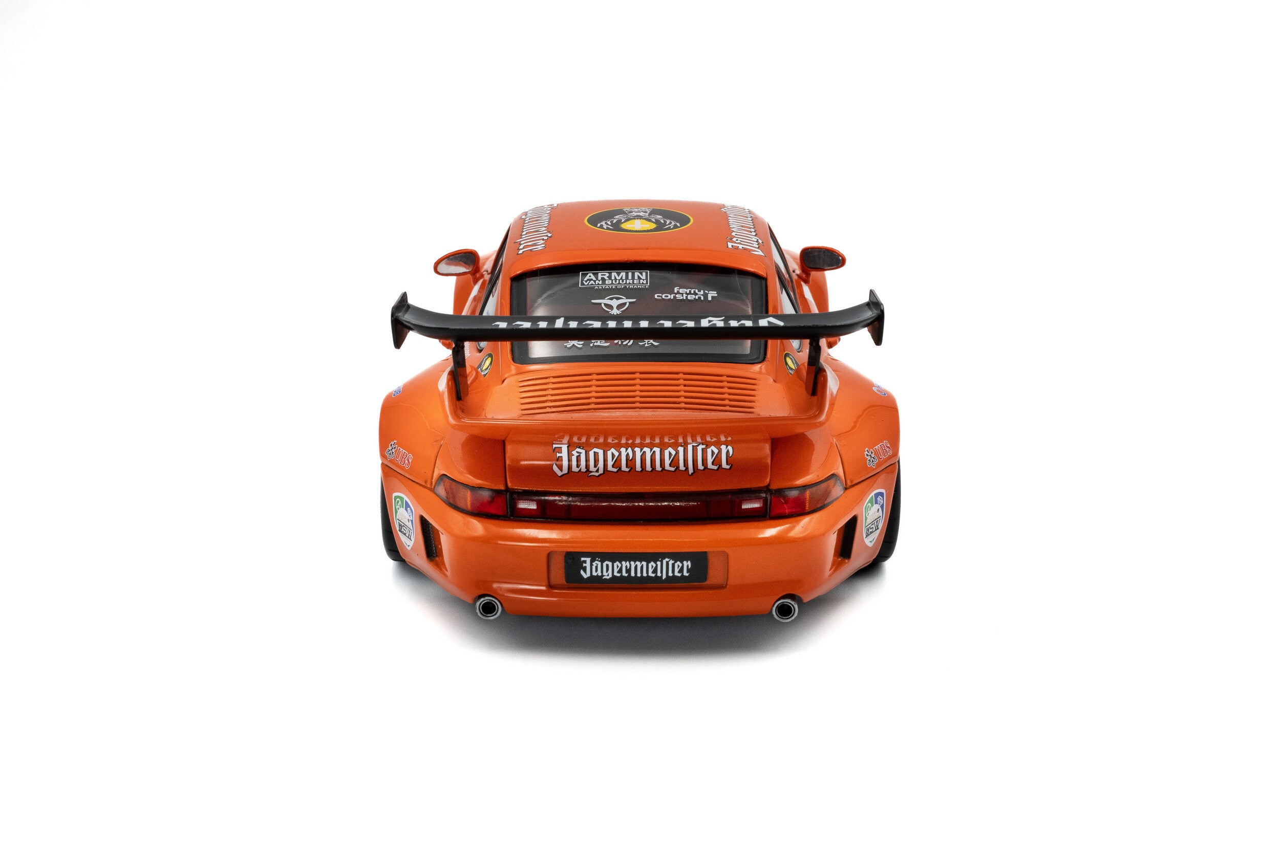 SOLIDO 1:18 Scale Diecast Model, 2020 Porsche RWB Jagermeister #7 - Orange - S1808506