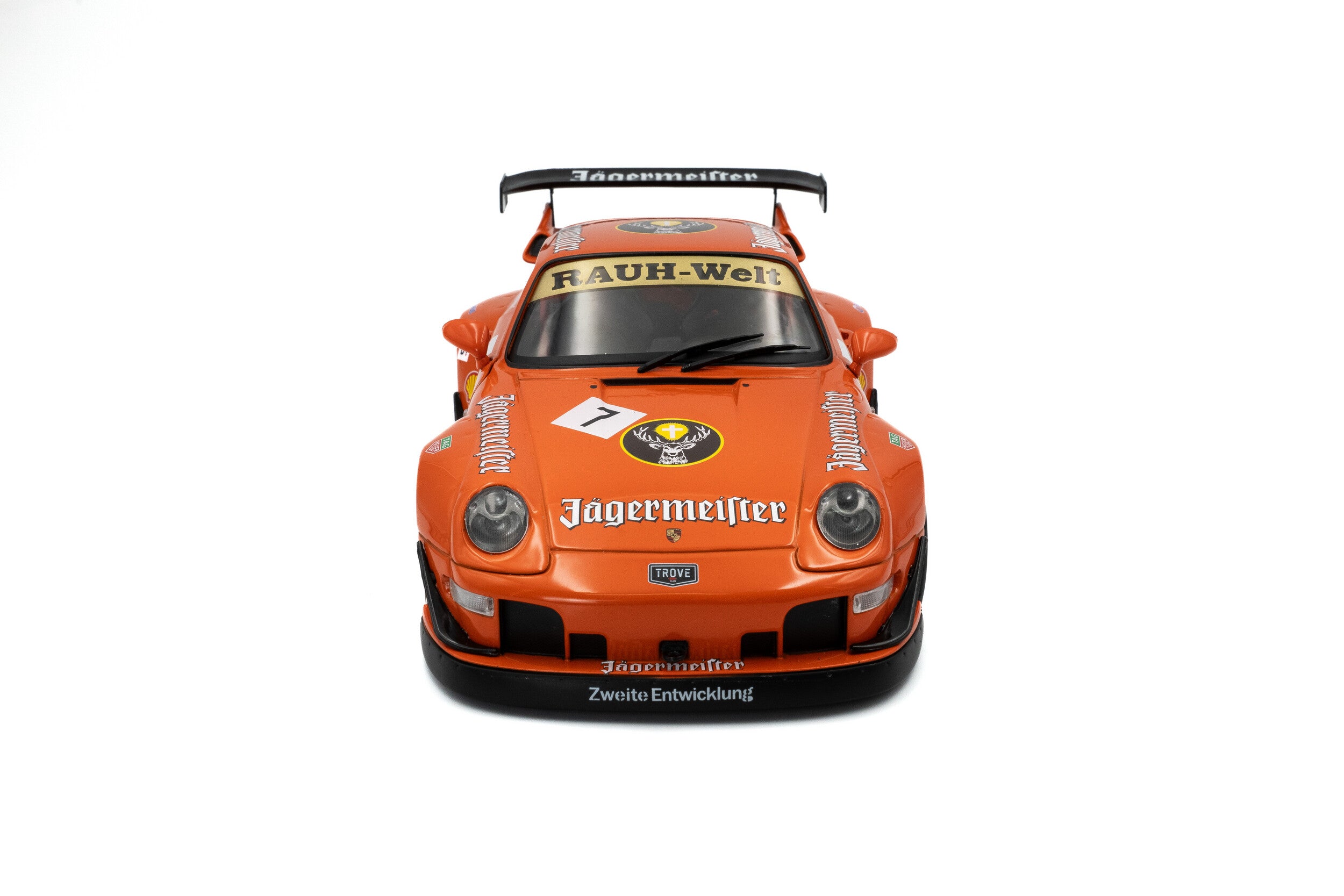 SOLIDO 1:18 Scale Diecast Model, 2020 Porsche RWB Jagermeister #7 - Orange - S1808506