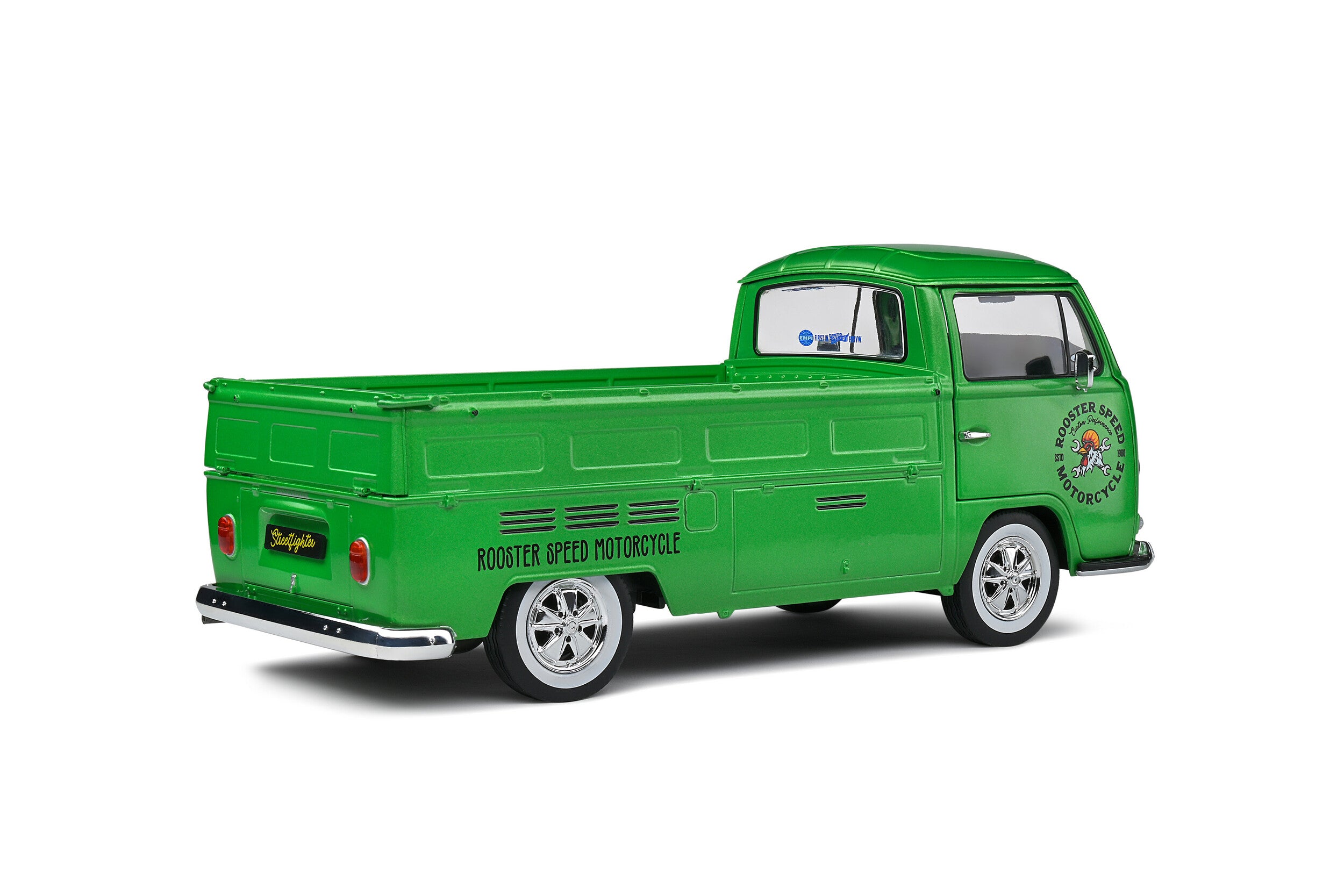 SOLIDO 1:18 Scale Diecast Model Car, 1968 Volkswagen VW T2 Pick Up, Green Custom - S1809401