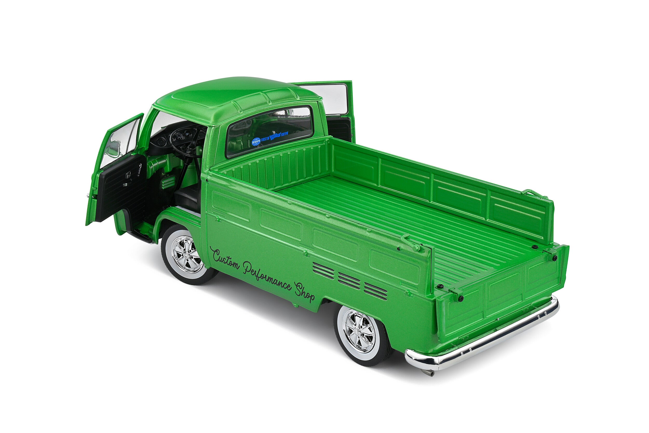 SOLIDO 1:18 Scale Diecast Model Car, 1968 Volkswagen VW T2 Pick Up, Green Custom - S1809401