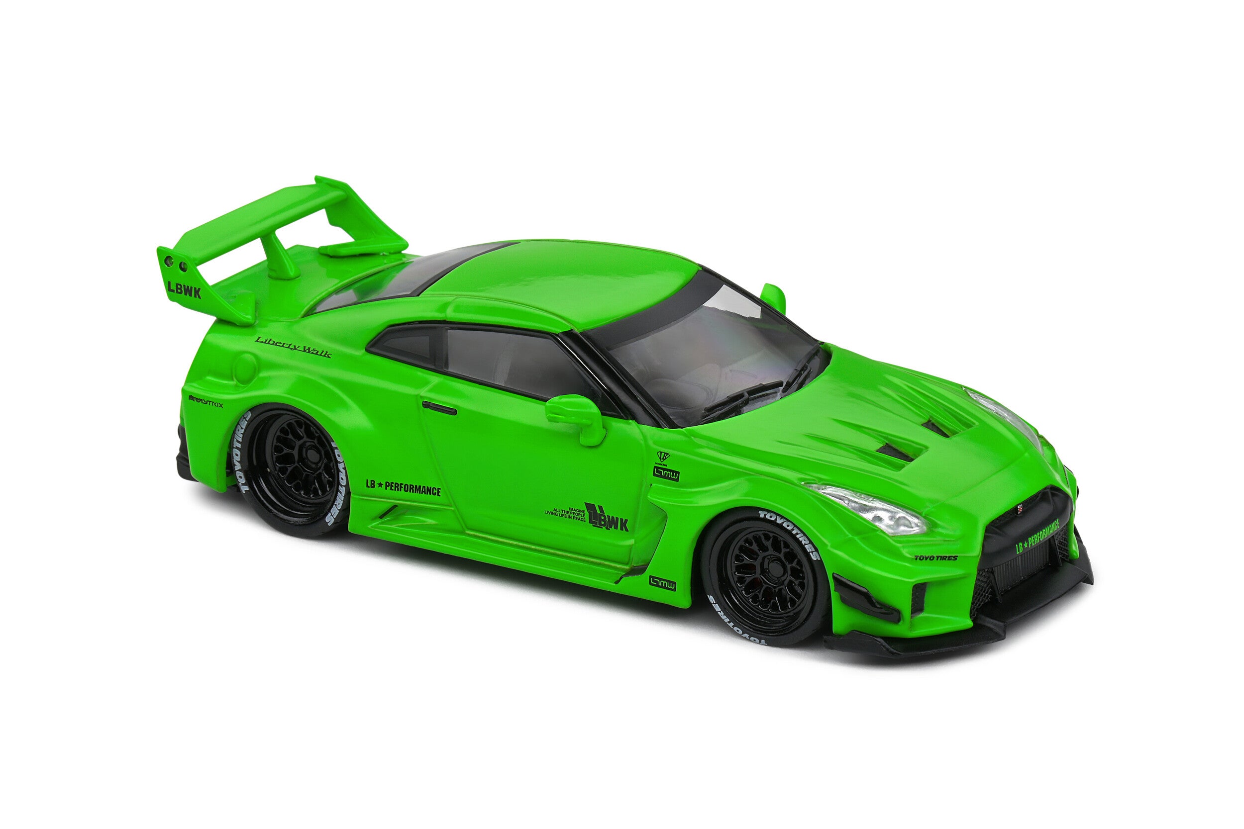 SOLIDO 1:43 Diecast, 2020 Nissan GT-R (R35) LB Work Silhouette - Acid Green - S4311207